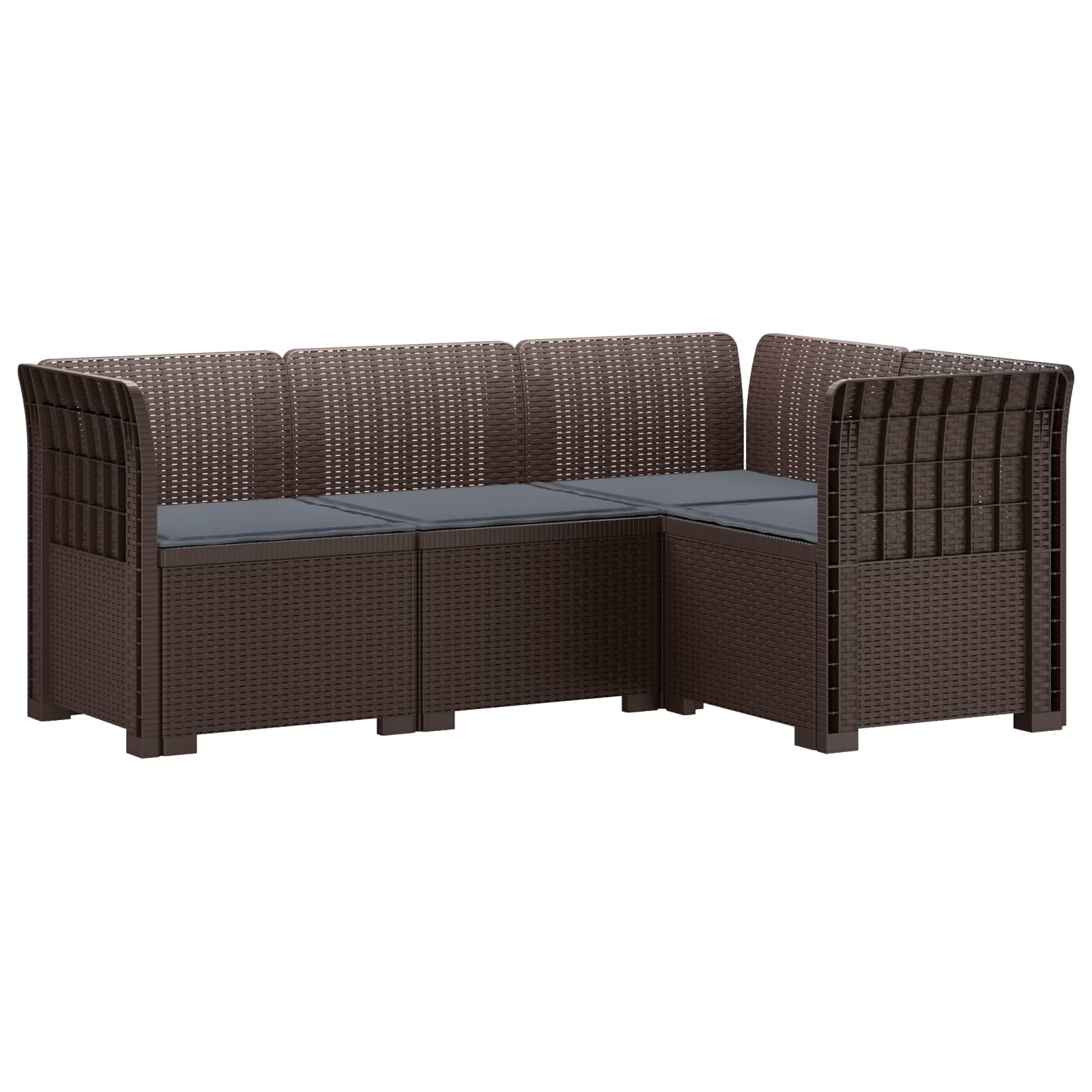 Divano da Giardino 4 Posti con Cuscini Aspetto Rattan PP