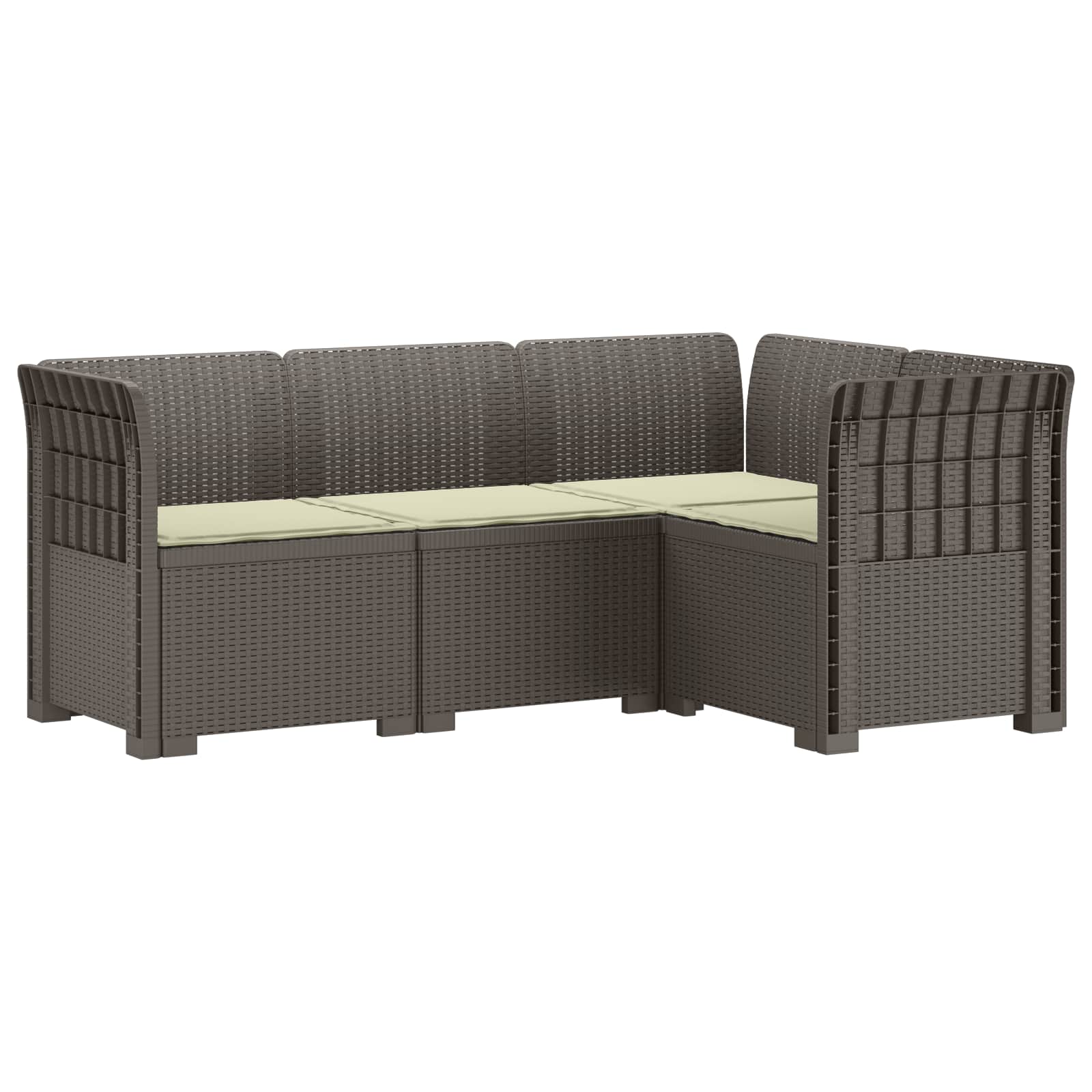 Divano da Giardino 4 Posti con Cuscini Aspetto Rattan PP