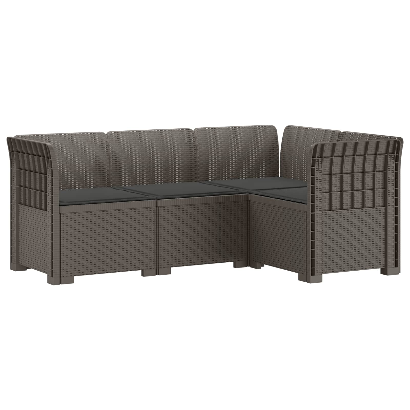 Divano da Giardino 4 Posti con Cuscini Aspetto Rattan PP