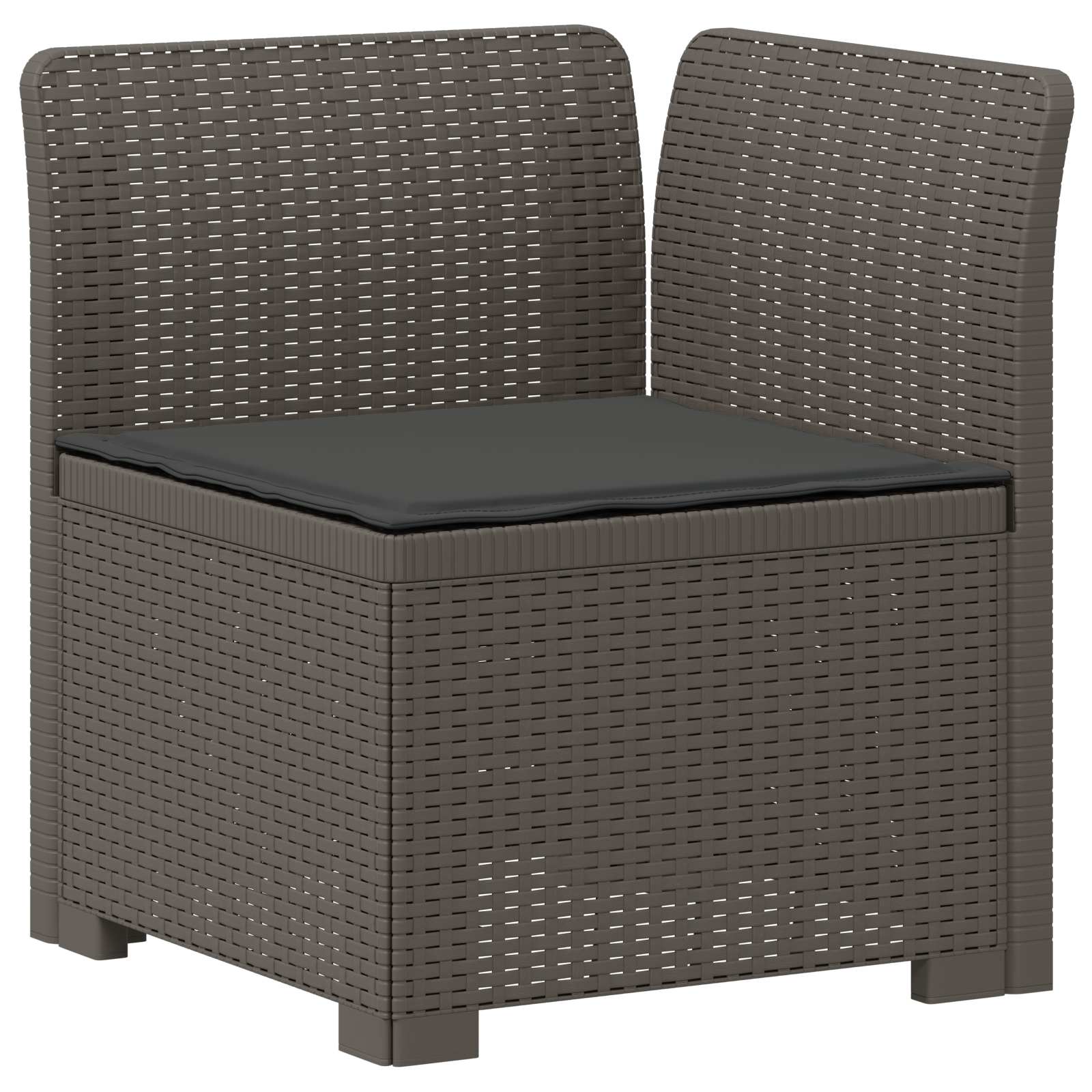 Divano da Giardino 4 Posti con Cuscini Aspetto Rattan PP