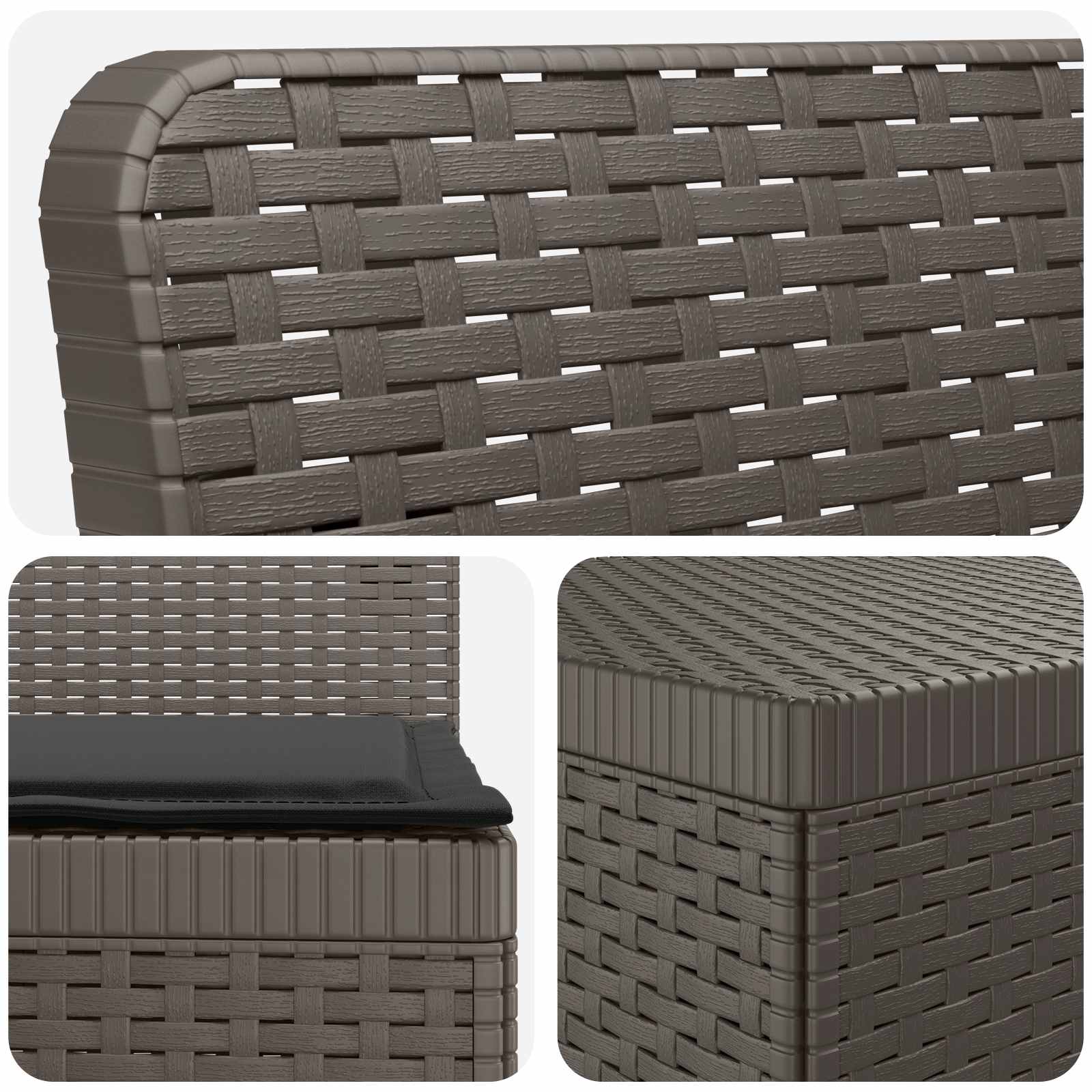 Divano da Giardino 4 Posti con Cuscini Aspetto Rattan PP