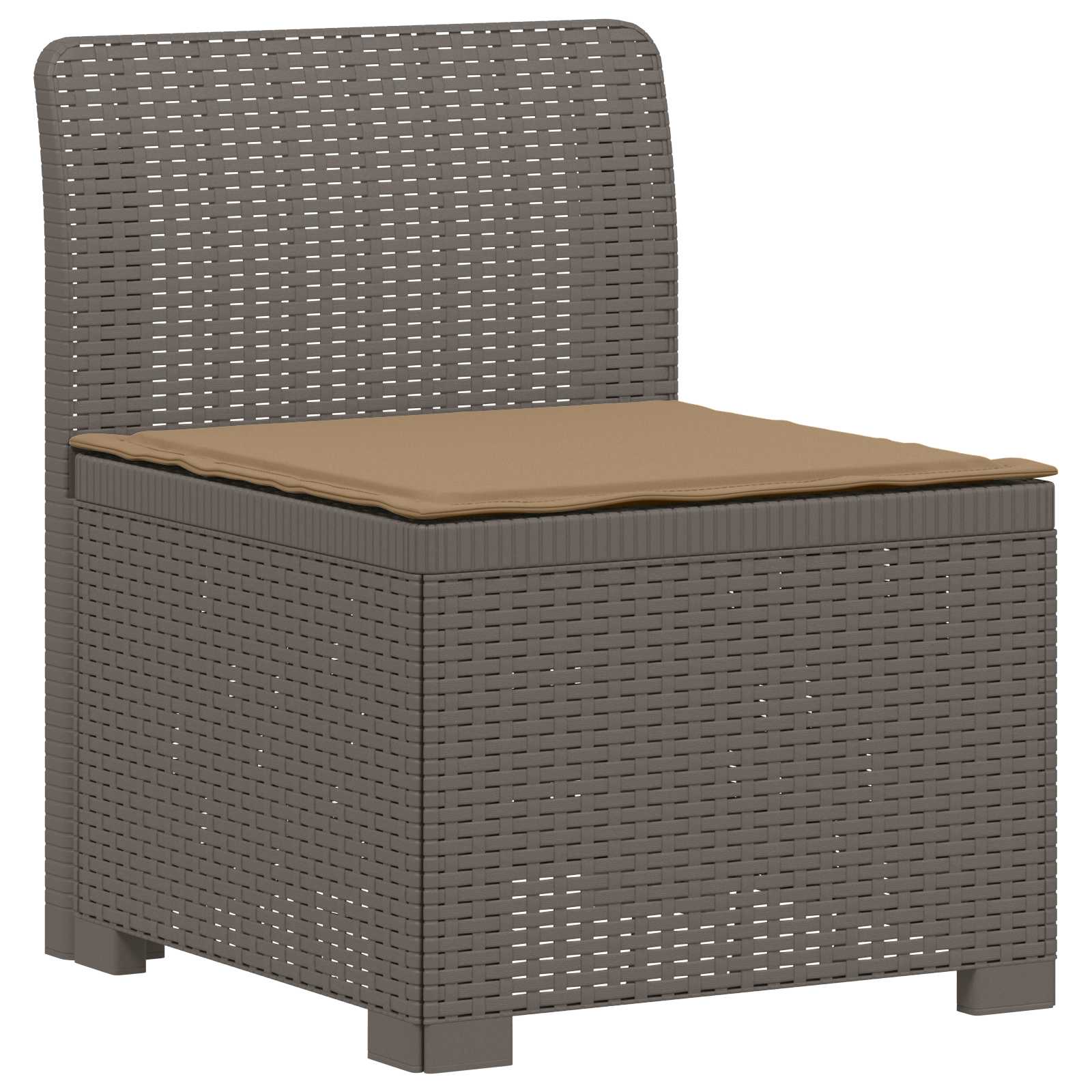 Divano da Giardino 4 Posti con Cuscini Aspetto Rattan PP