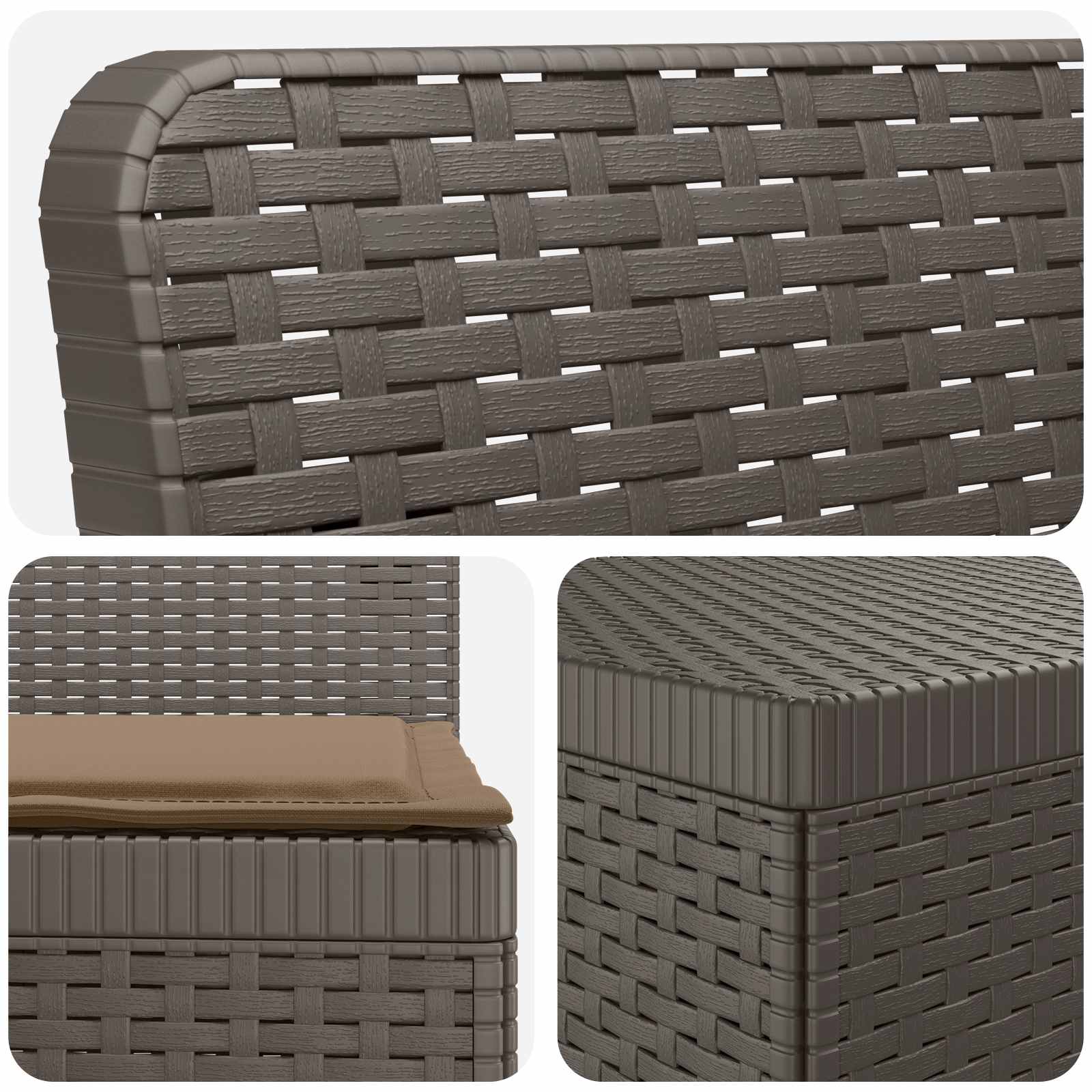 Divano da Giardino 4 Posti con Cuscini Aspetto Rattan PP