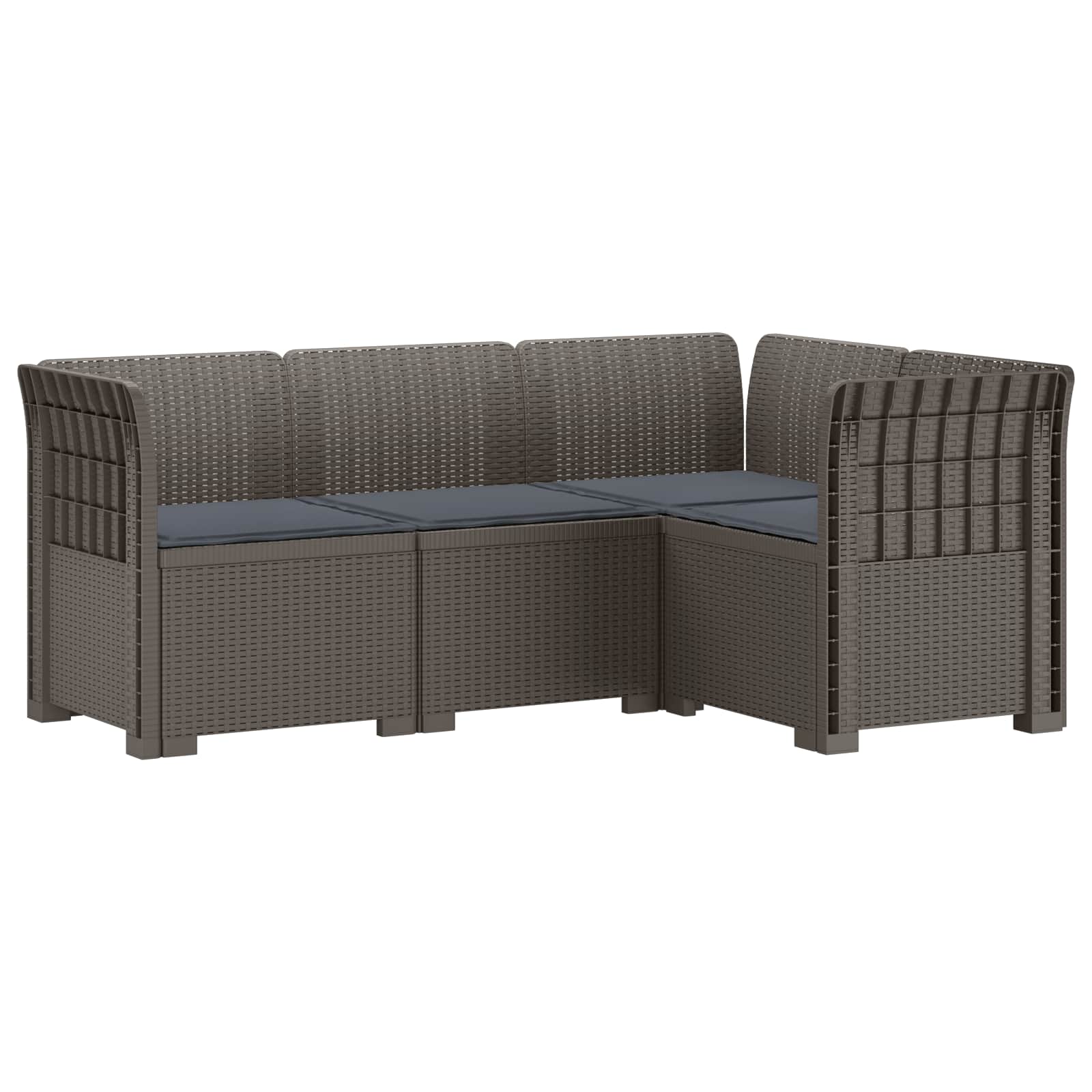 Divano da Giardino 4 Posti con Cuscini Aspetto Rattan PP