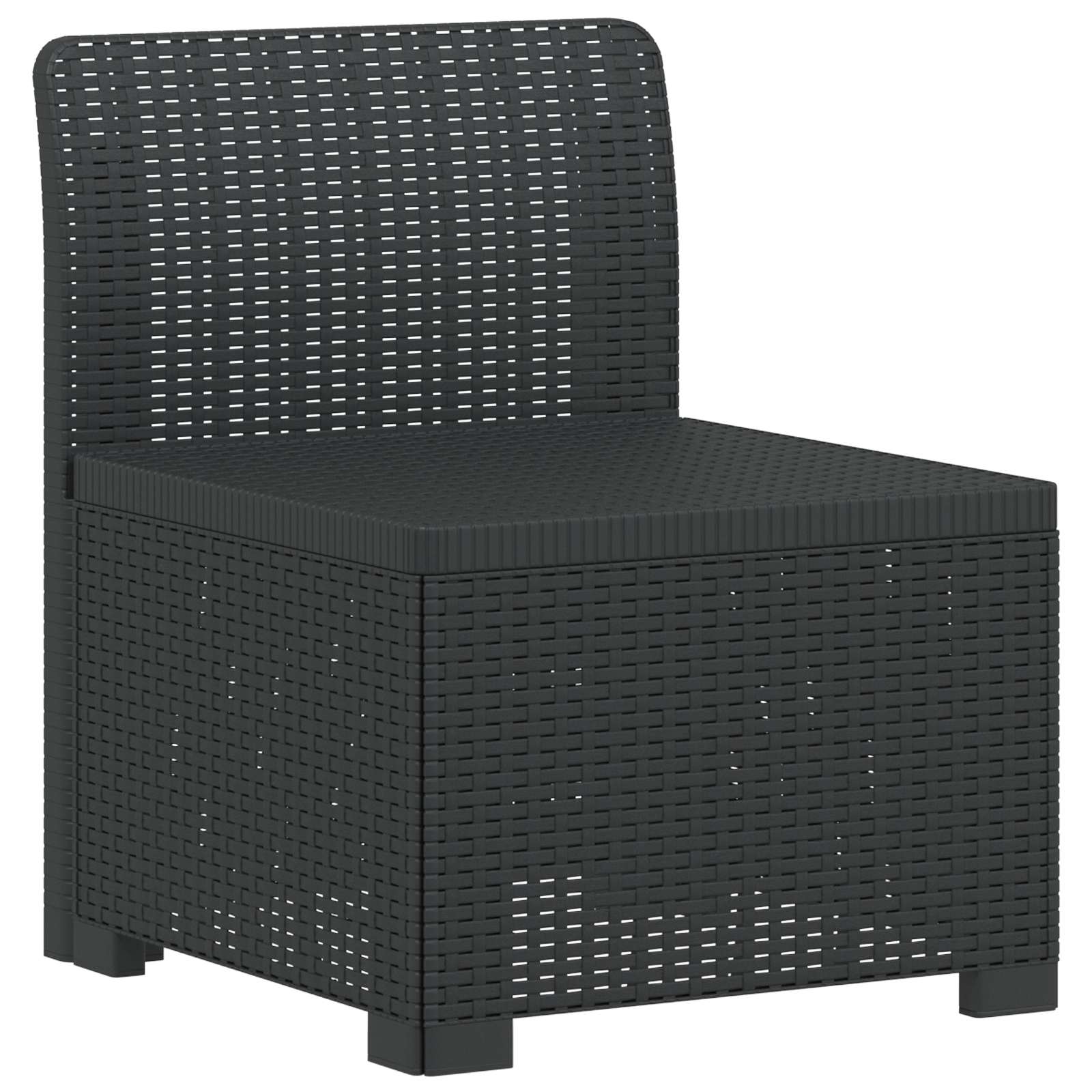 Divano da giardino 4 posti aspetto rattan PP Antracite