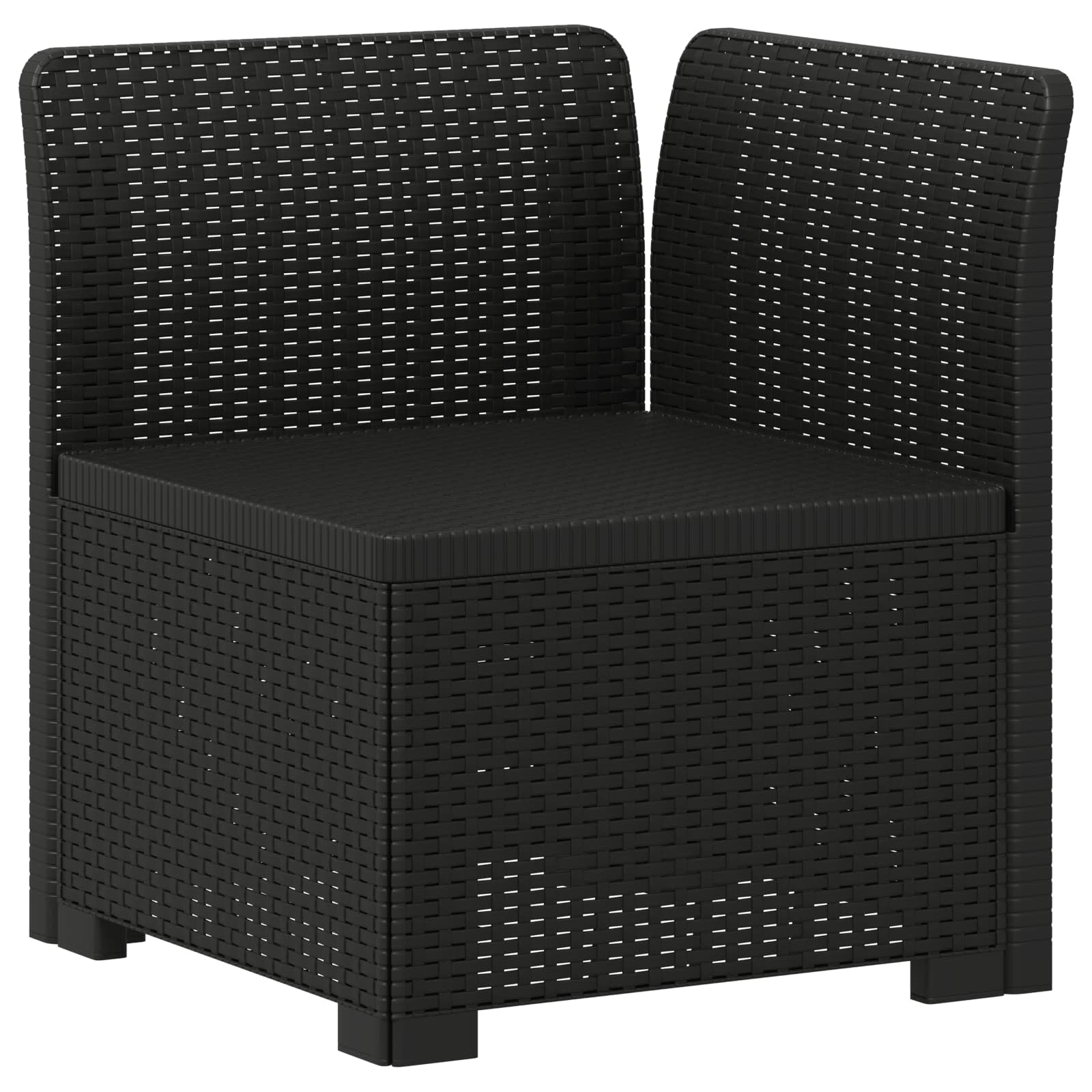 Divano da giardino 4 posti aspetto rattan PP Antracite