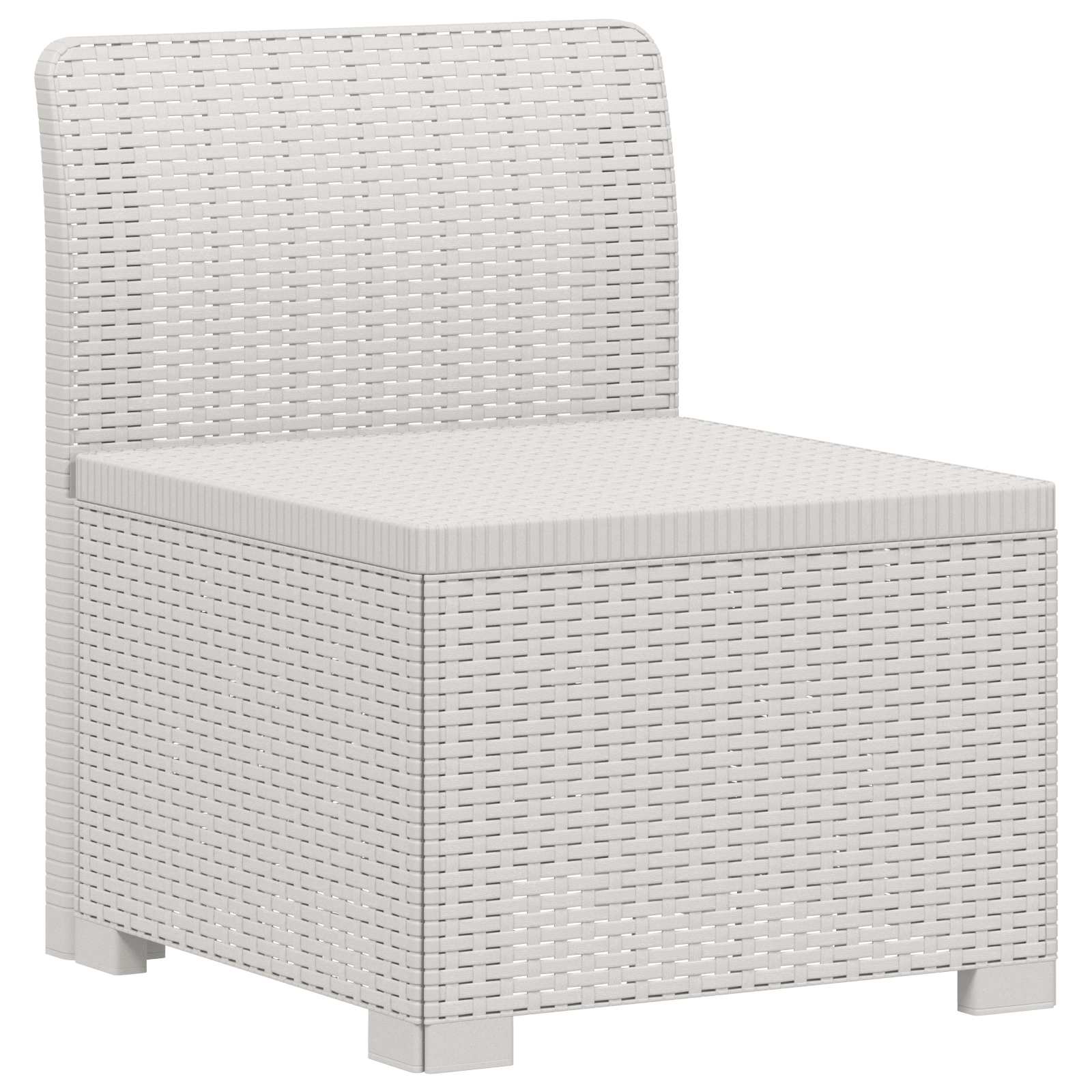 Divano da giardino 4 posti aspetto rattan PP Bianco