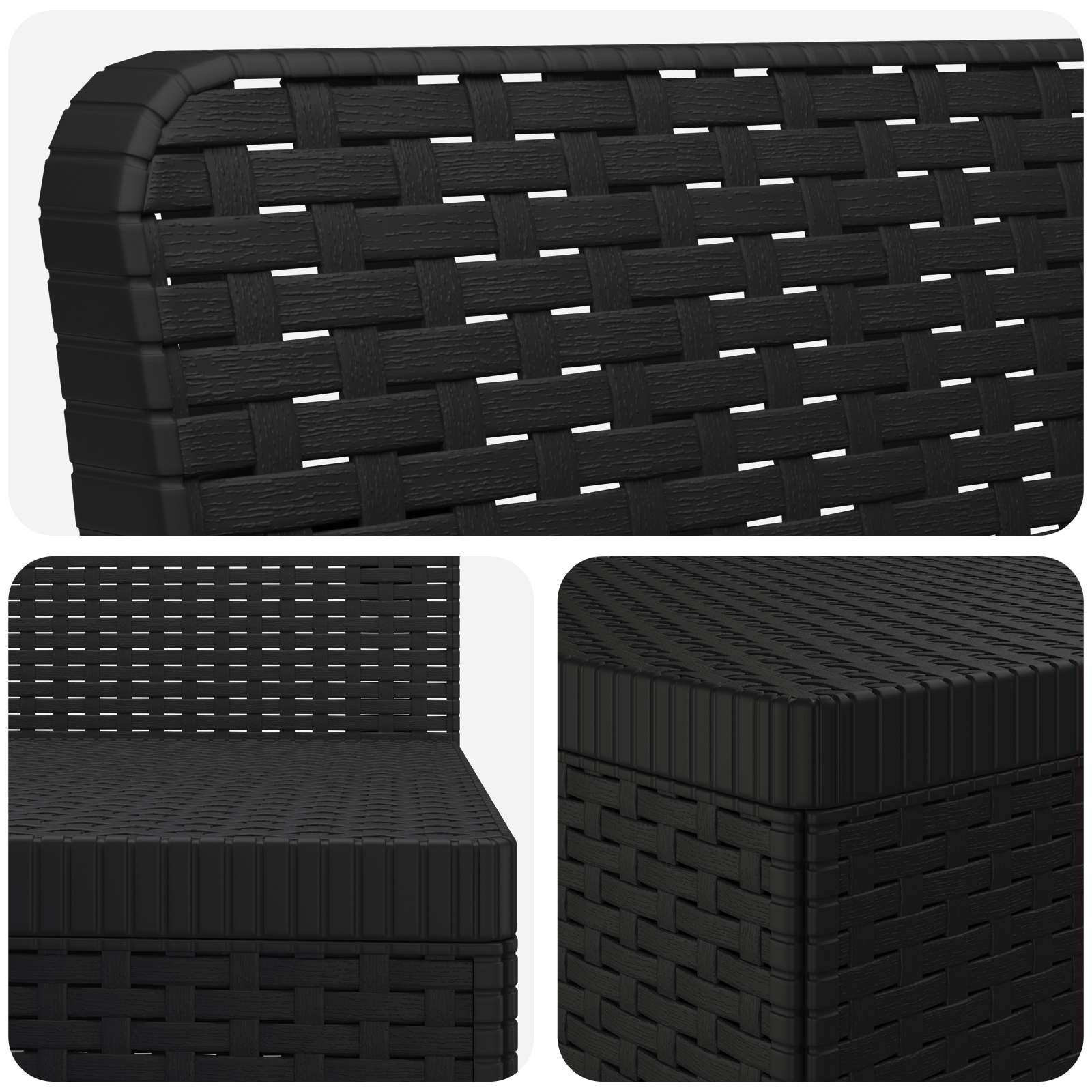 Divano da Giardino 5 Posti Stile Rattan PP Antracite