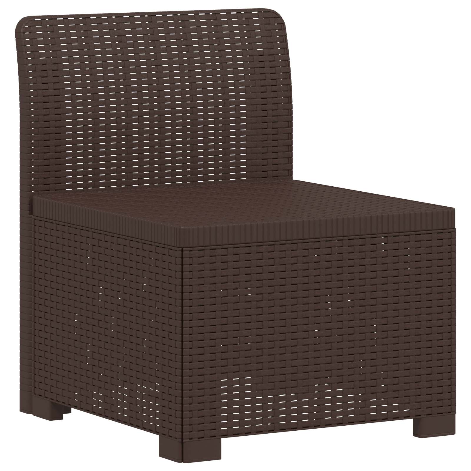 Divano da Giardino 5 Posti Stile Rattan PP Marrone
