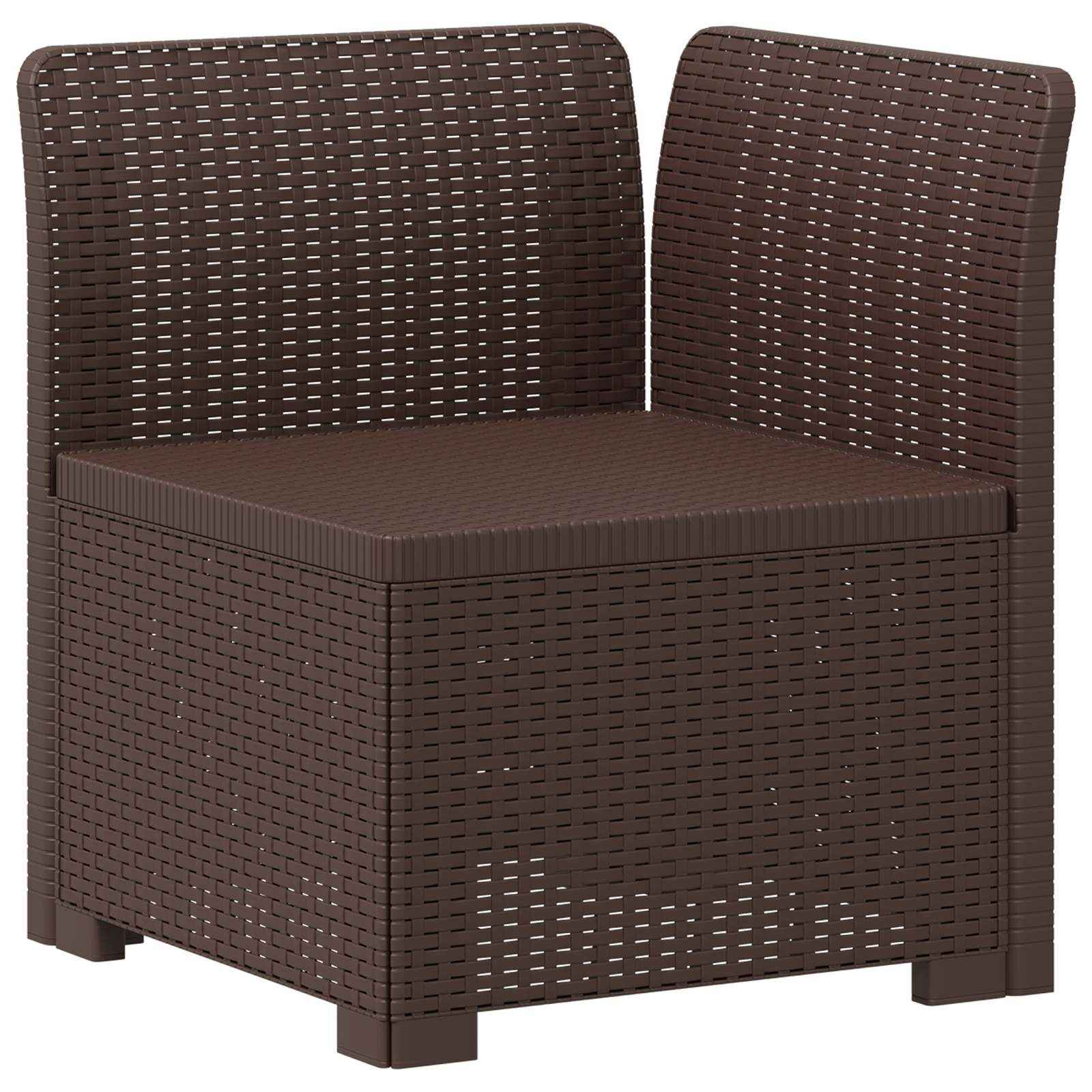 Divano da Giardino 5 Posti Stile Rattan PP Marrone