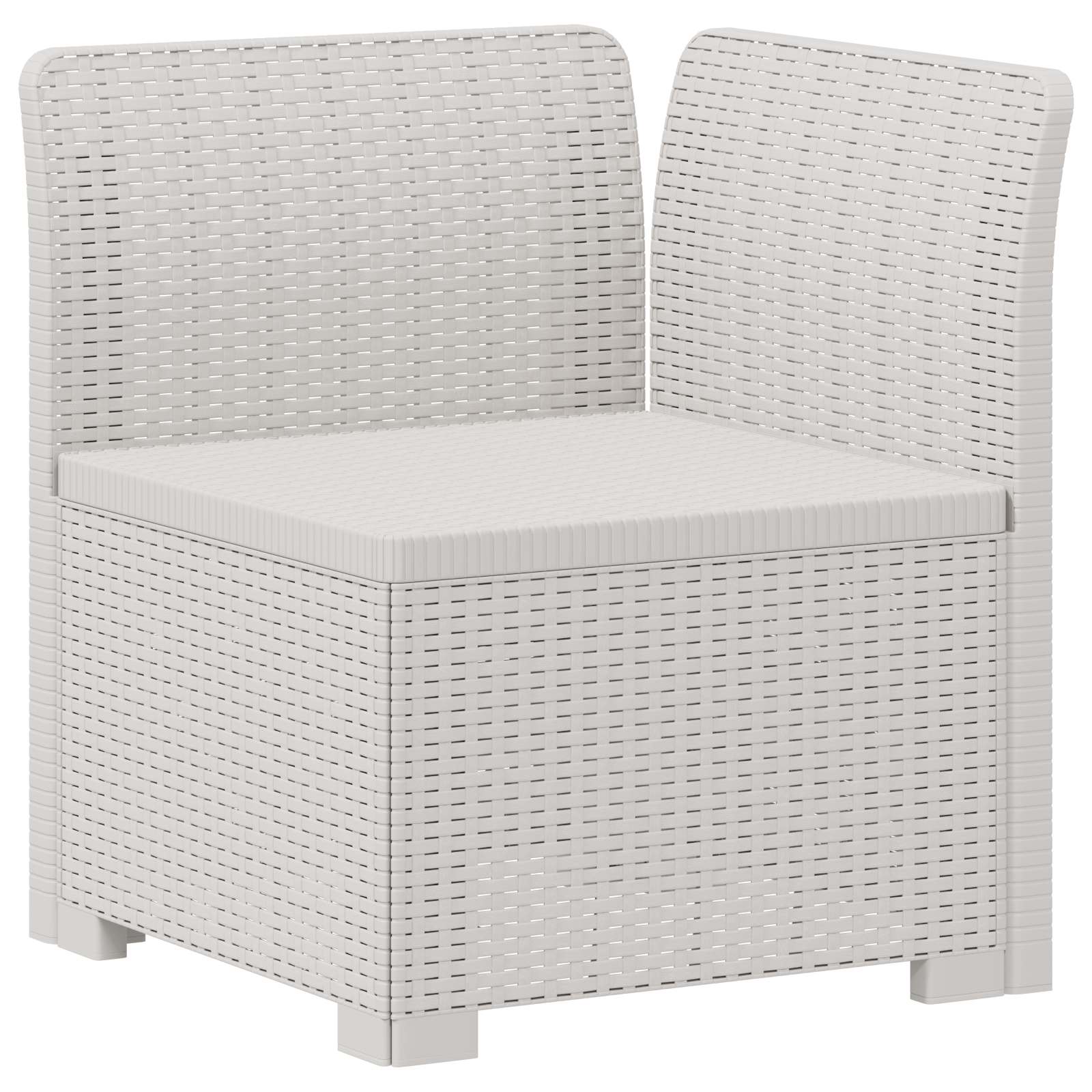 Divano da Giardino 5 Posti Stile Rattan PP Bianco