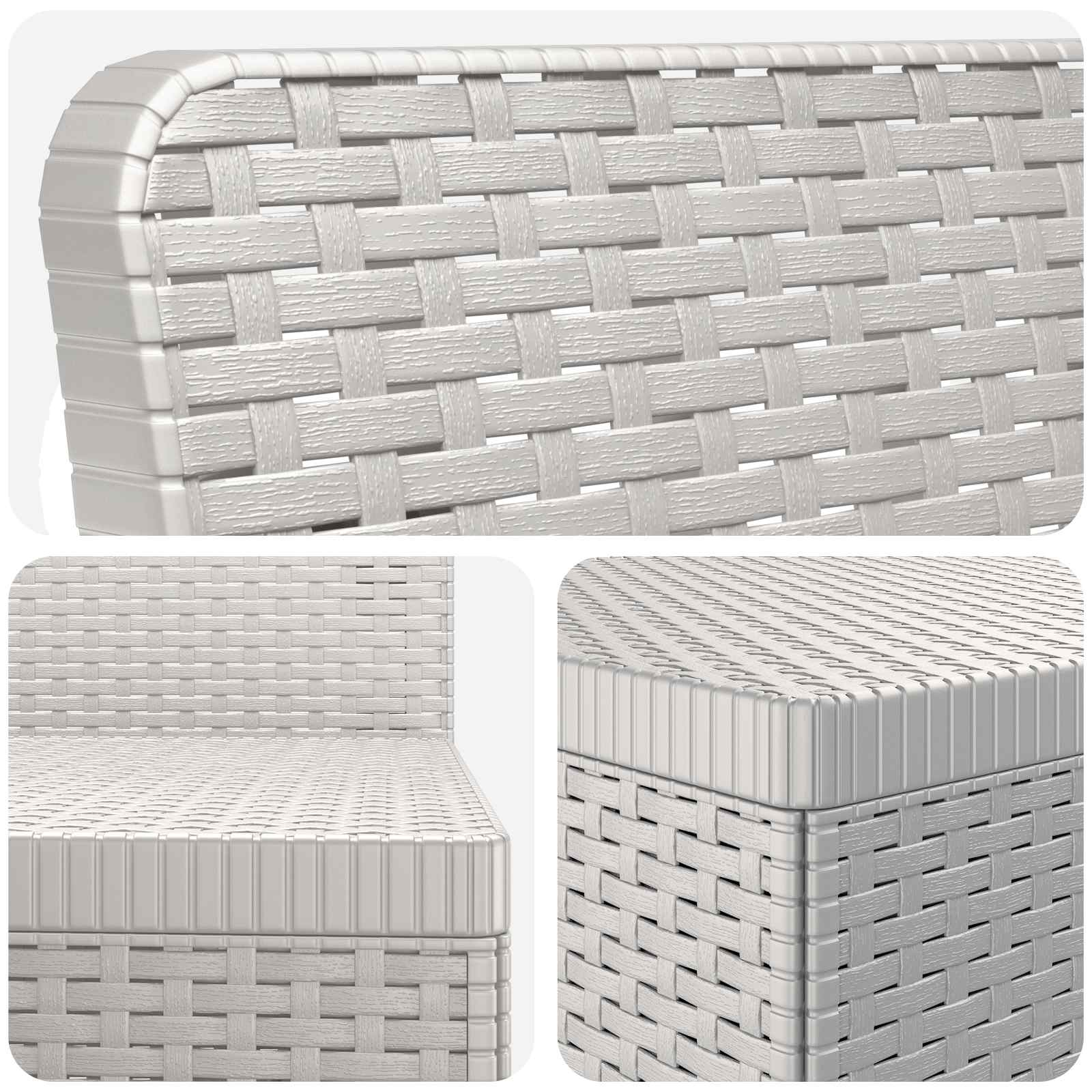 Divano da Giardino 5 Posti Stile Rattan PP Bianco