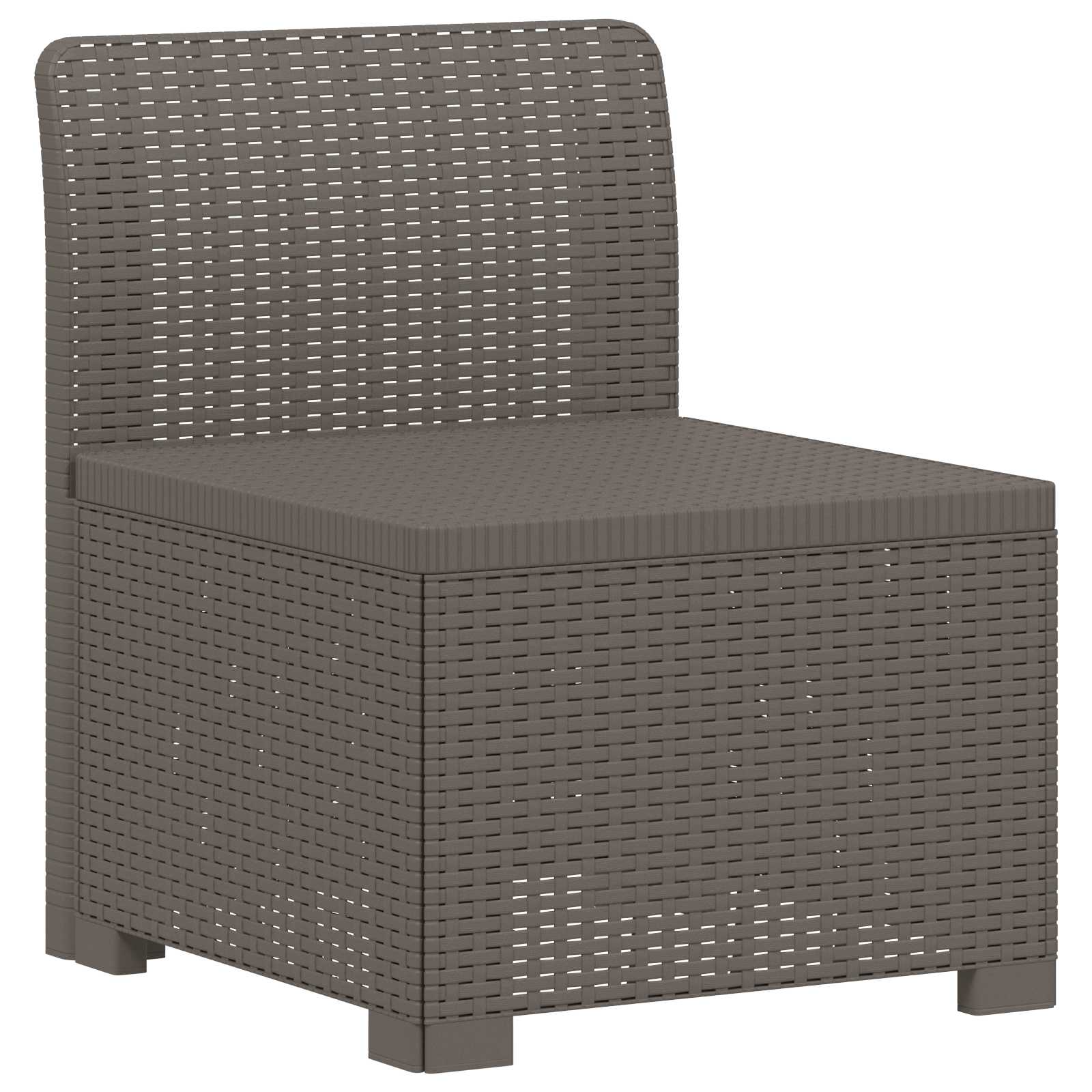 Divano da Giardino 5 Posti Stile Rattan PP Grigio Chiaro