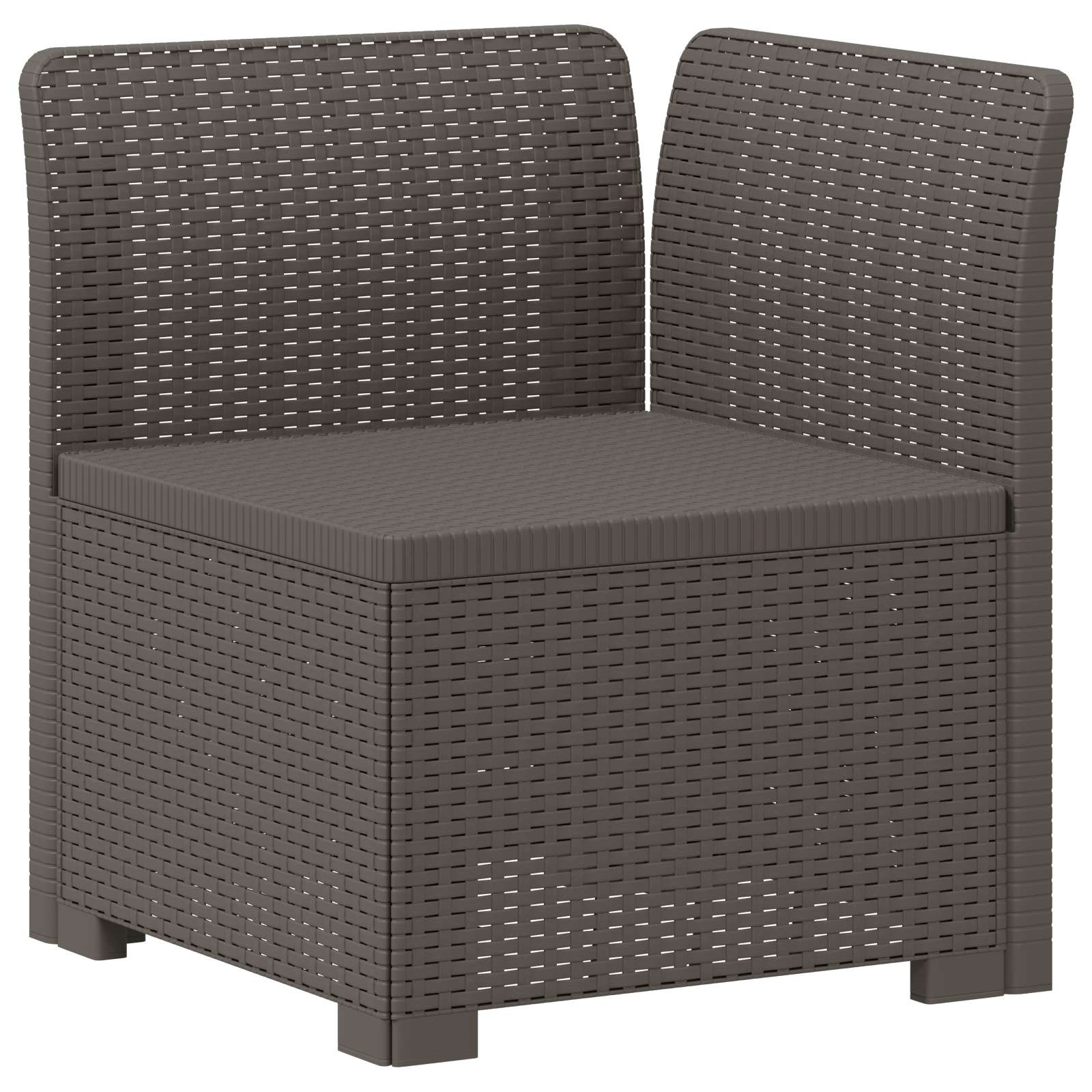 Divano da Giardino 5 Posti Stile Rattan PP Grigio Chiaro