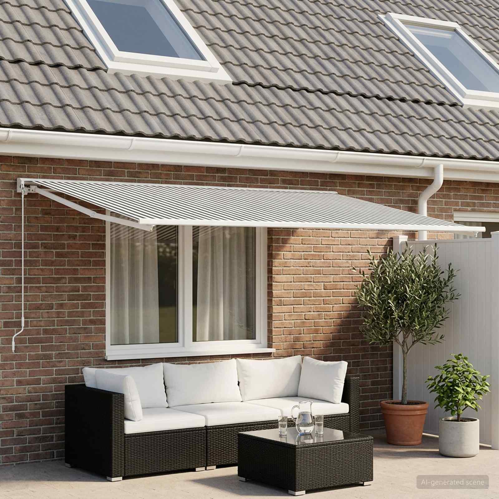 Telo di ricambio per tenda da sole Antracite e Bianco