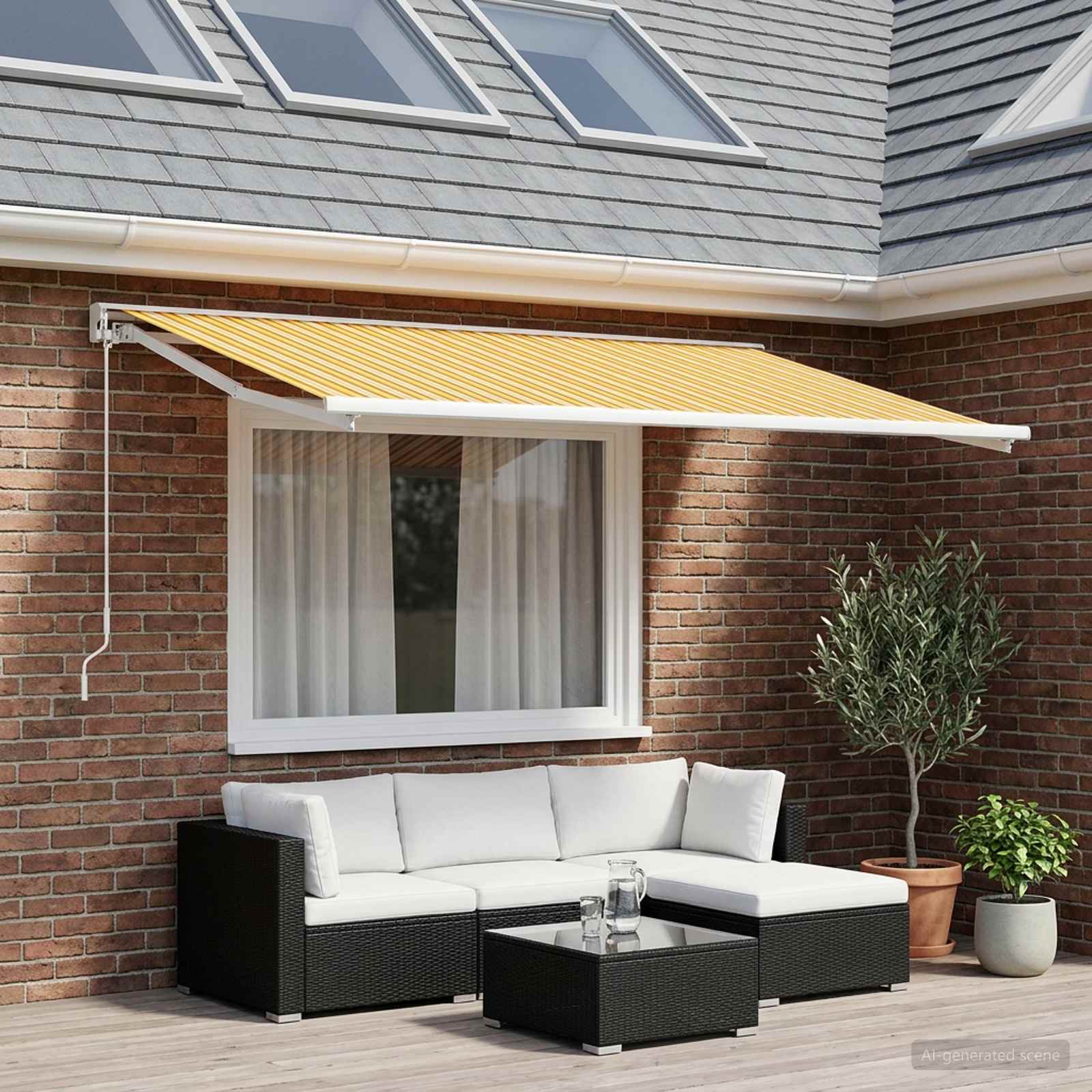 Telo di ricambio per tenda da sole Arancione e Nero Poliestere