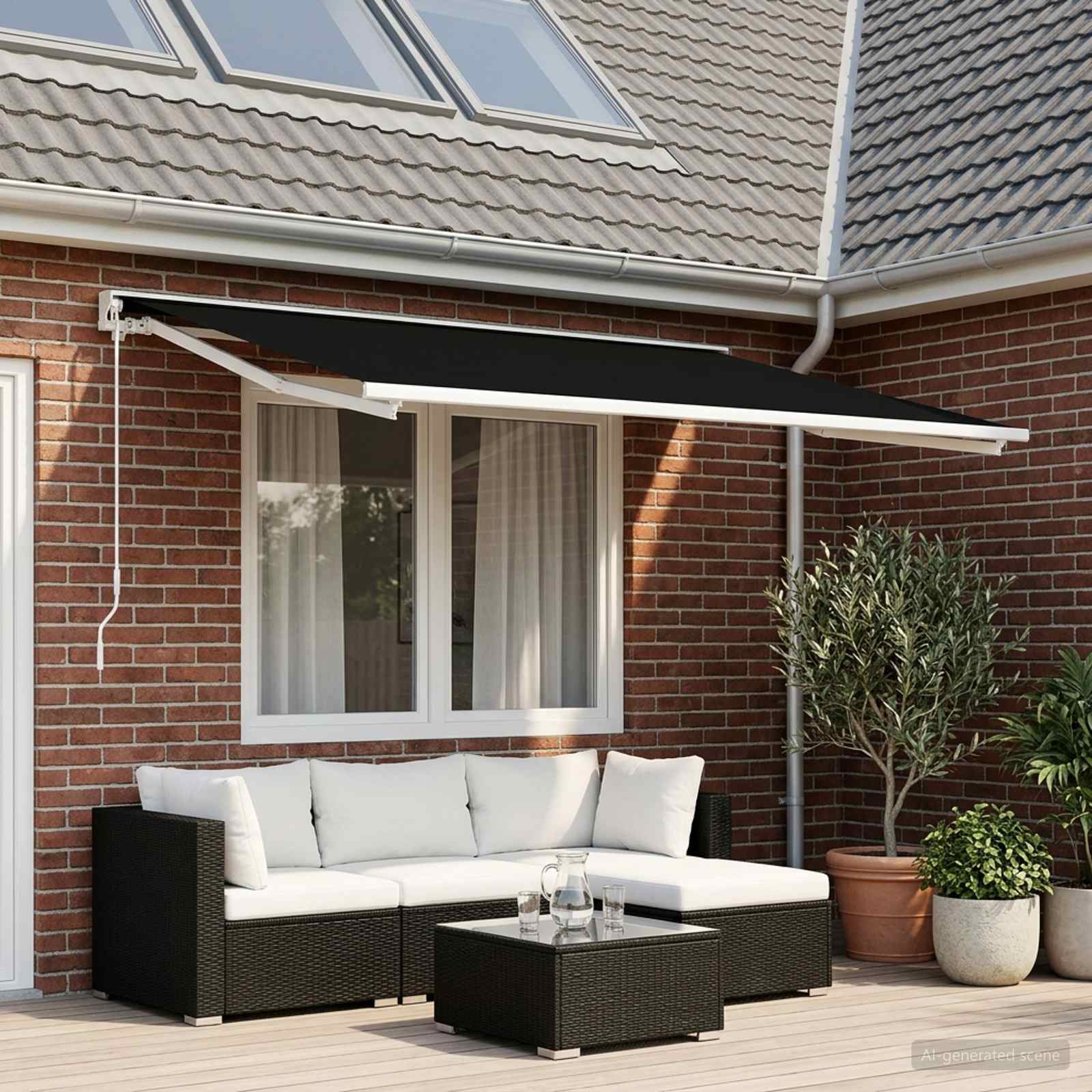 Telo di ricambio per tenda da sole Nero 300 x 250 cm Poliestere