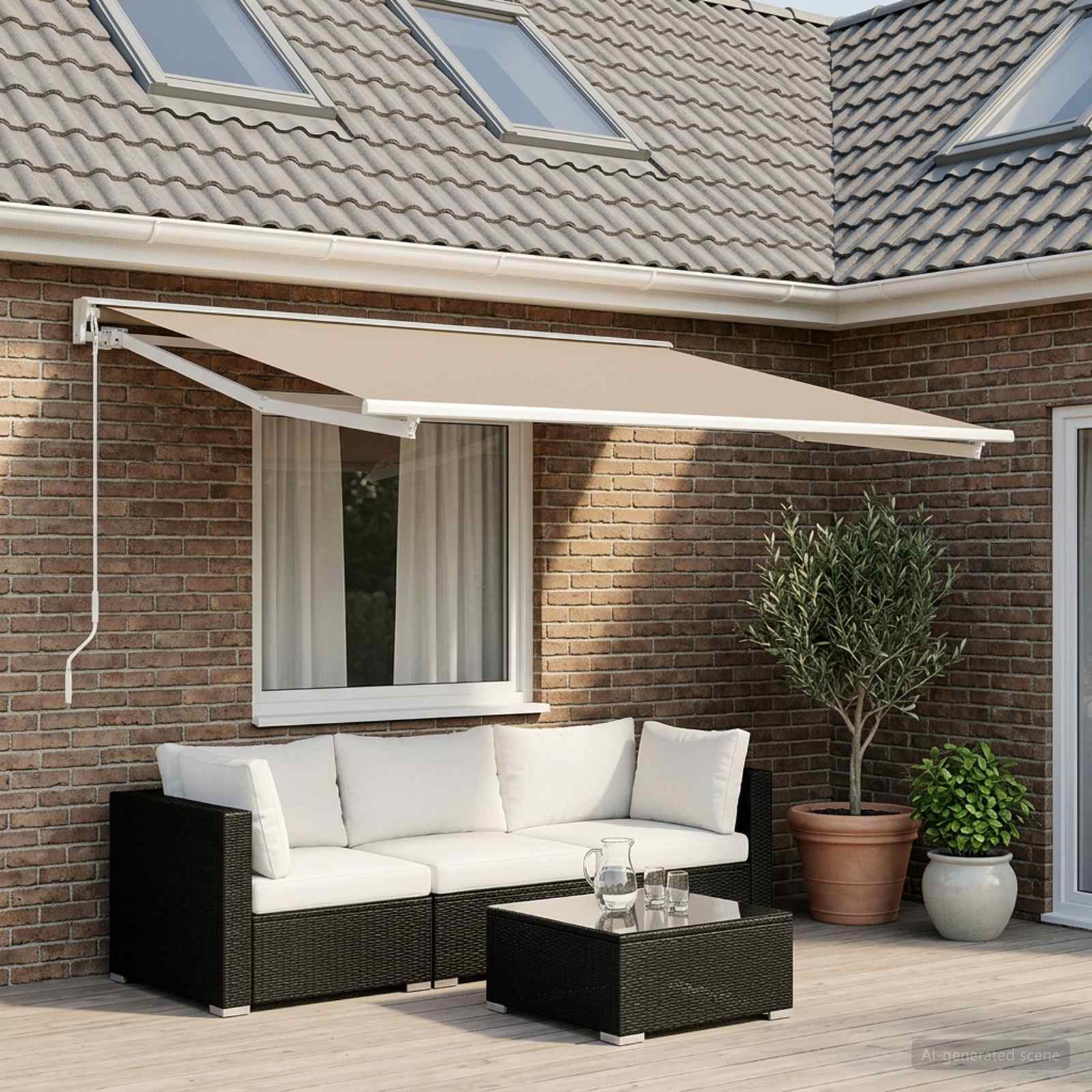 Telo di ricambio per tenda da sole Beige 400 x 200 cm