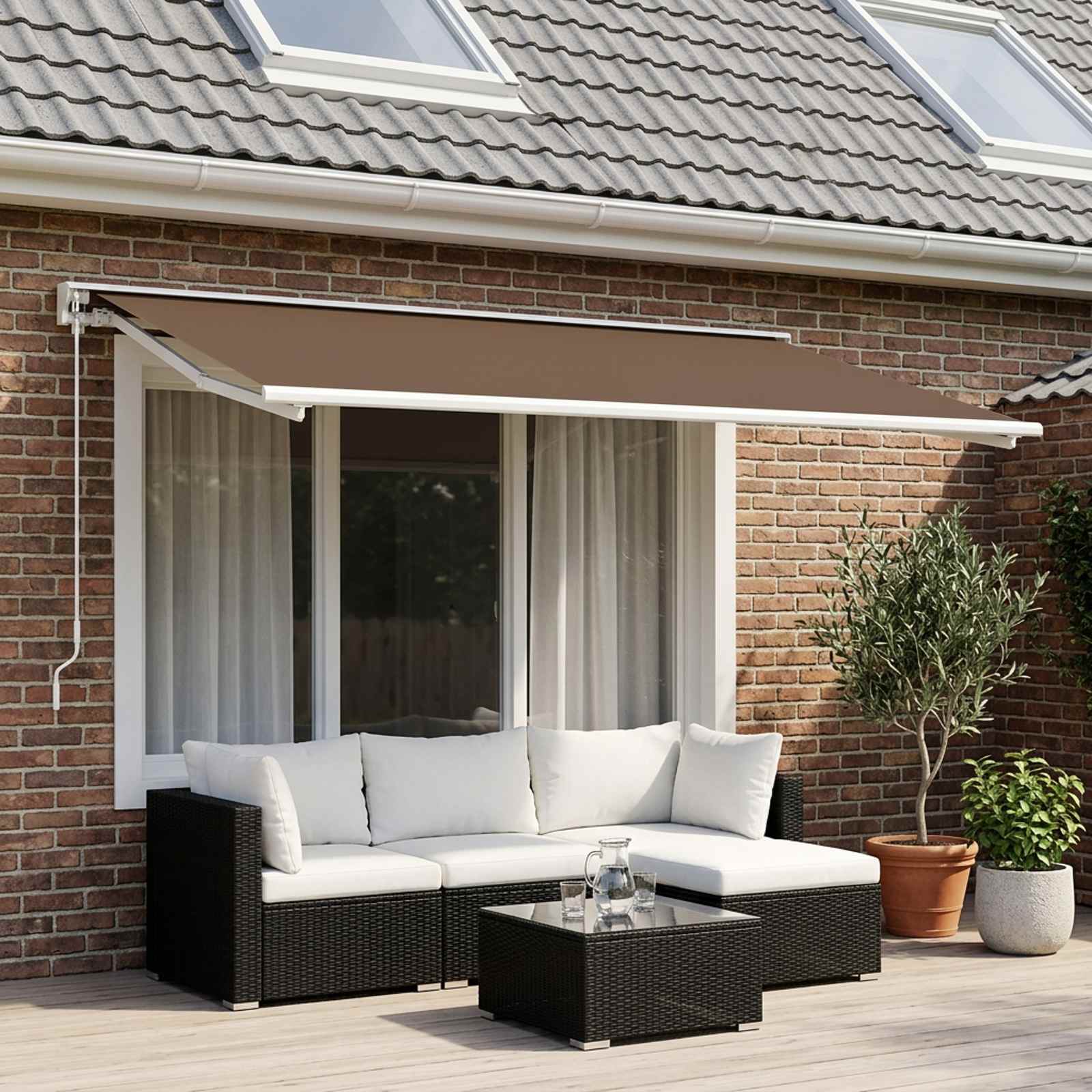 Telo di ricambio per tenda da sole Beige 450 × 350 cm