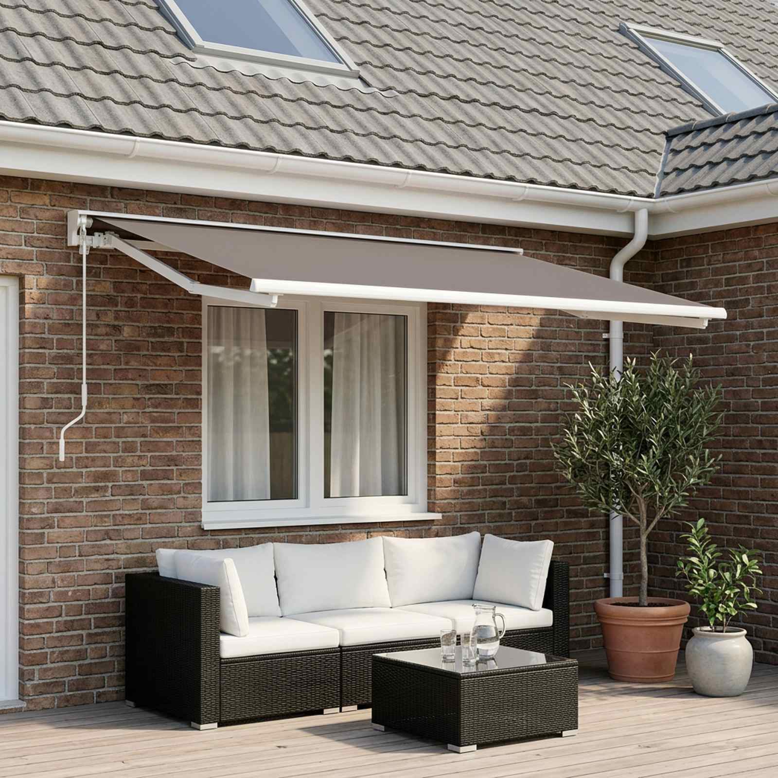 Telo di ricambio per tenda da sole Grigio Chiaro 350 x 250 cm