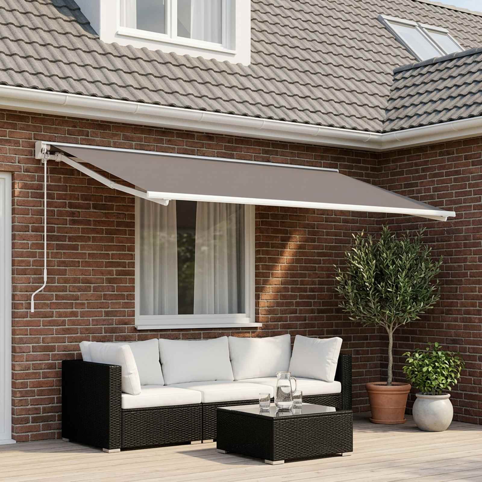 Telo di ricambio per tenda da sole Grigio Chiaro 500 × 350 cm