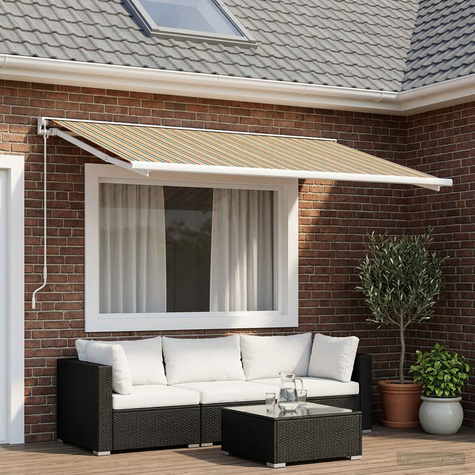 Telo di ricambio per tenda da sole Verde e Giallo 450 × 300 cm