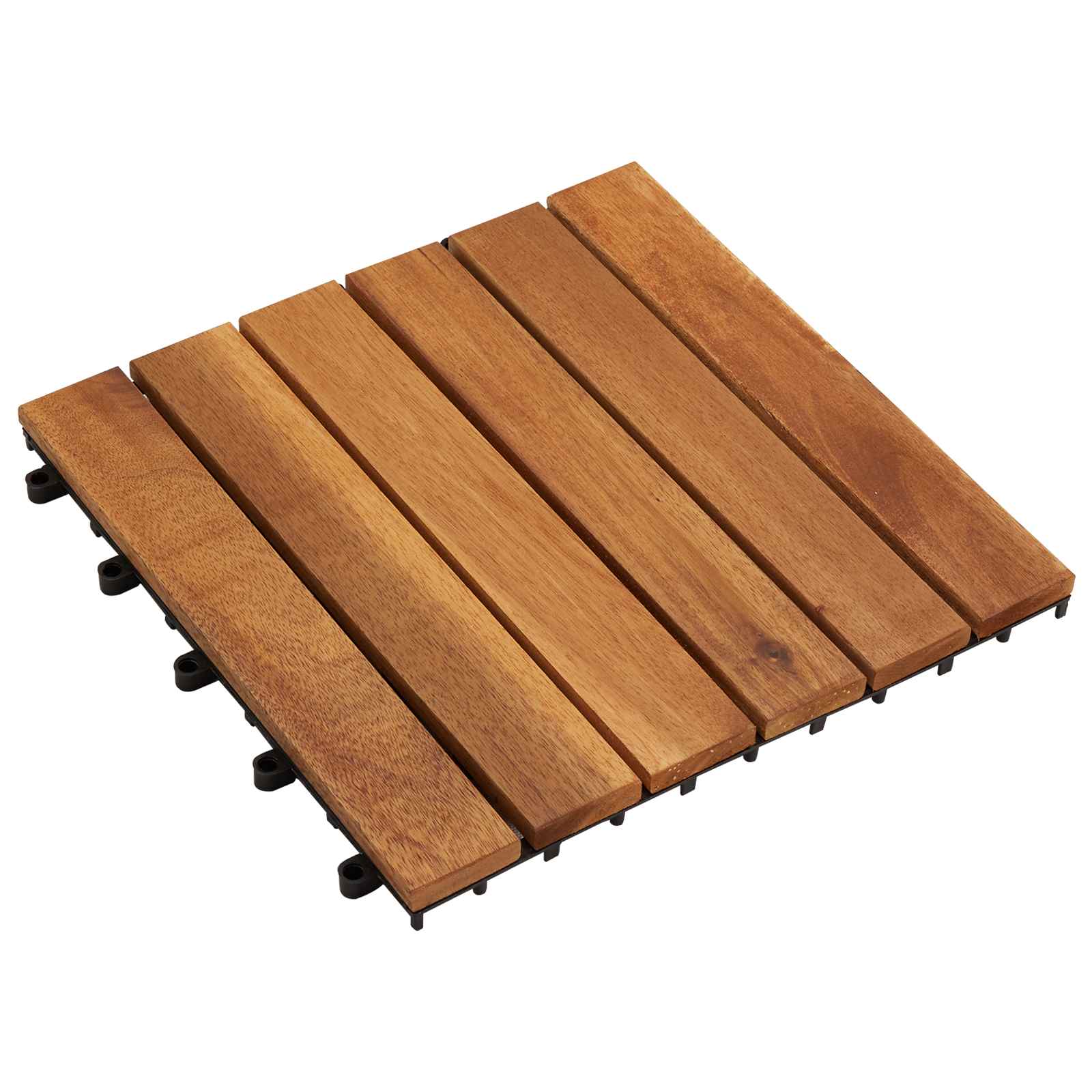 Piastrella per Decking 20 pz Marrone 30 x 30 cm Legno di Acacia