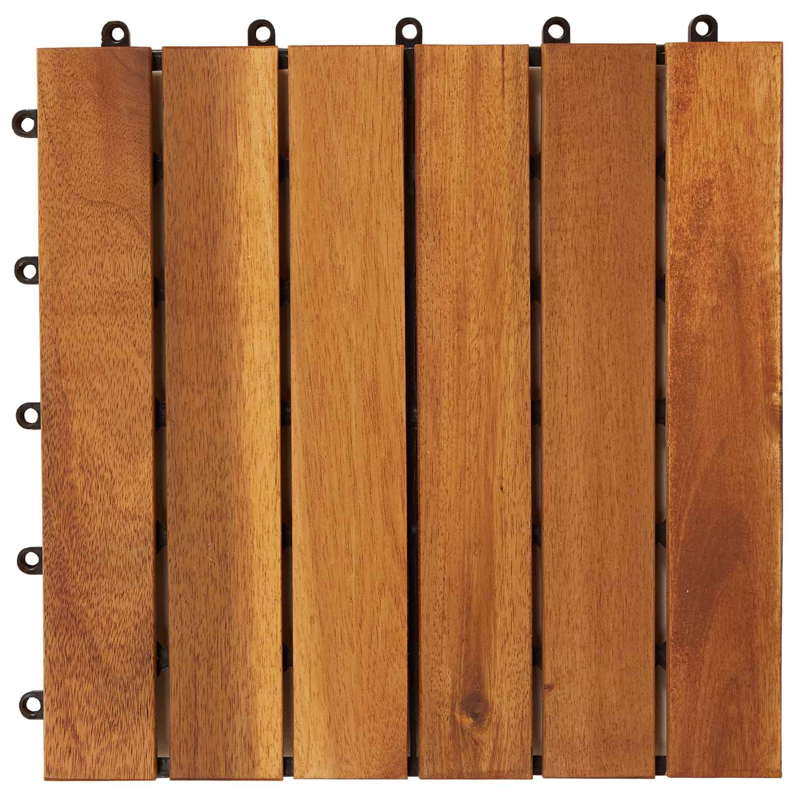 Piastrella per Decking 20 pz Marrone 30 x 30 cm Legno di Acacia