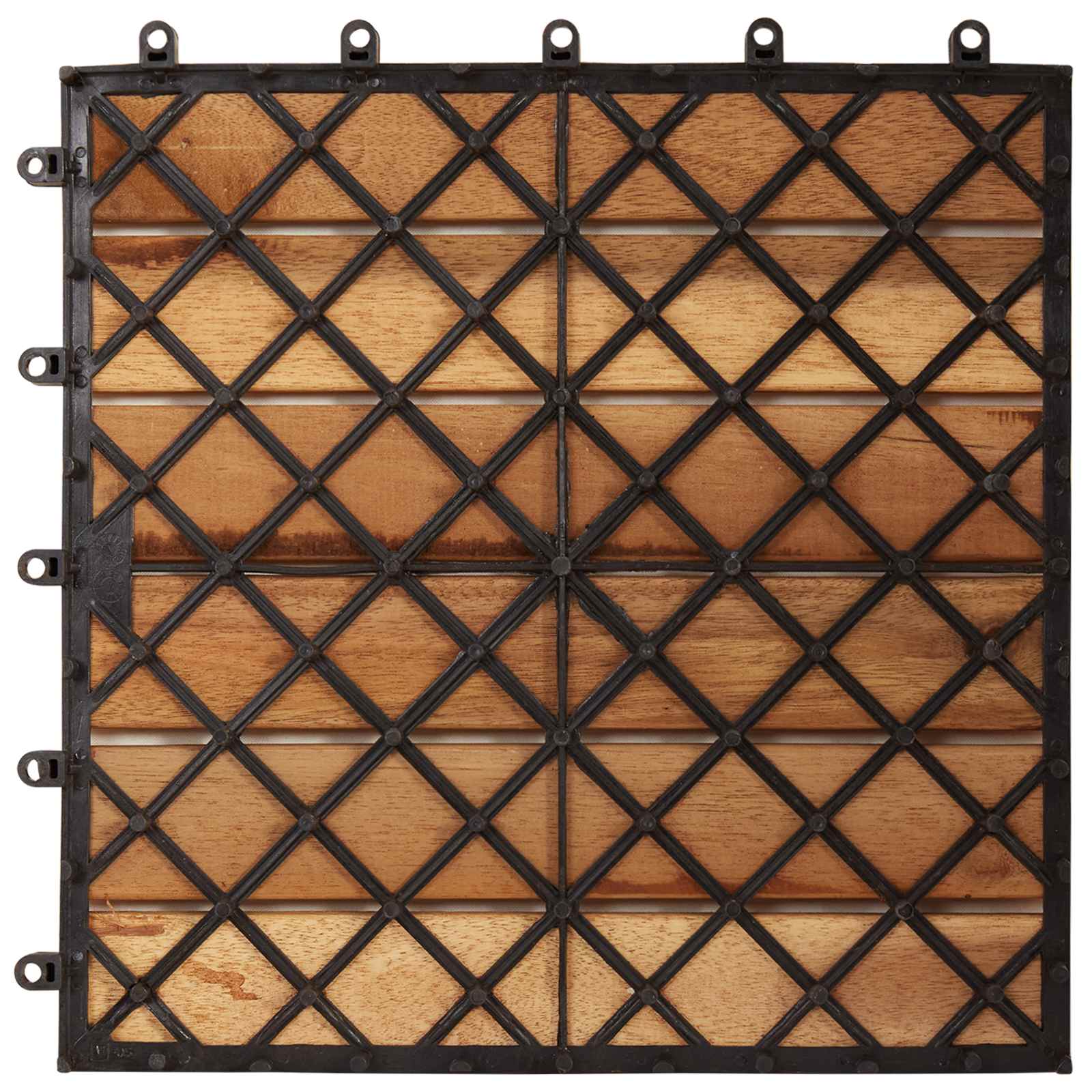 Piastrella per Decking 30 pz Marrone 30 x 30 cm Legno di Acacia