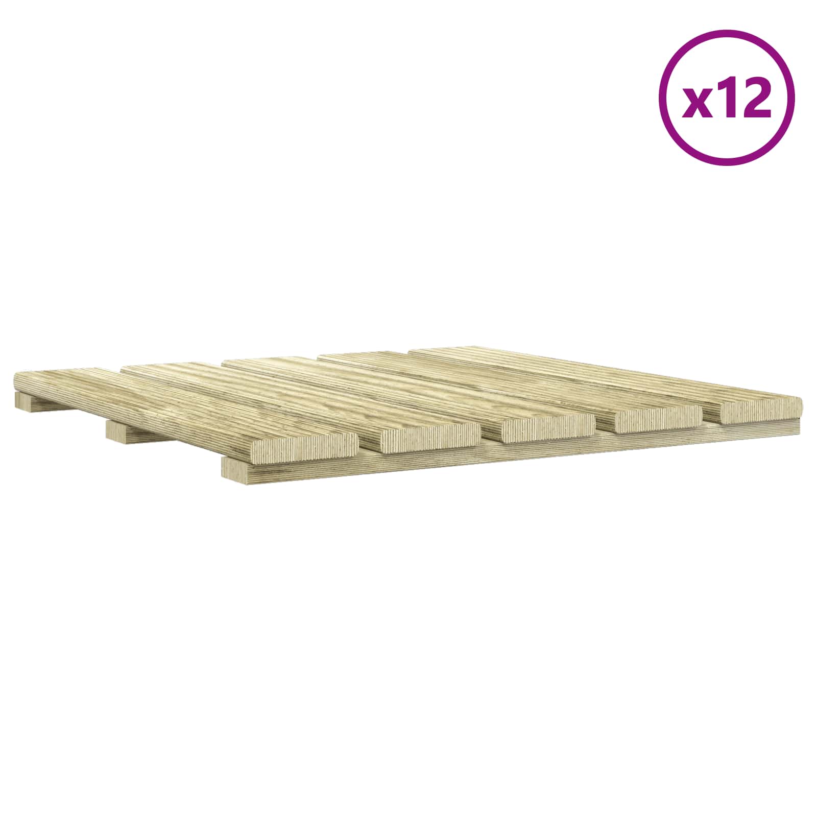 Piastrella per Decking 12 pz Verde 50 x 50 cm