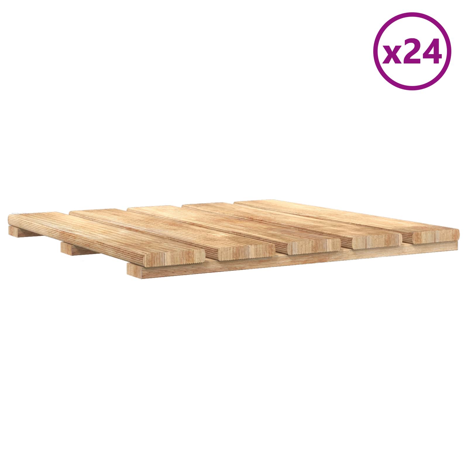 Piastrella per Decking 24 pz Marrone 50 x 50 cm