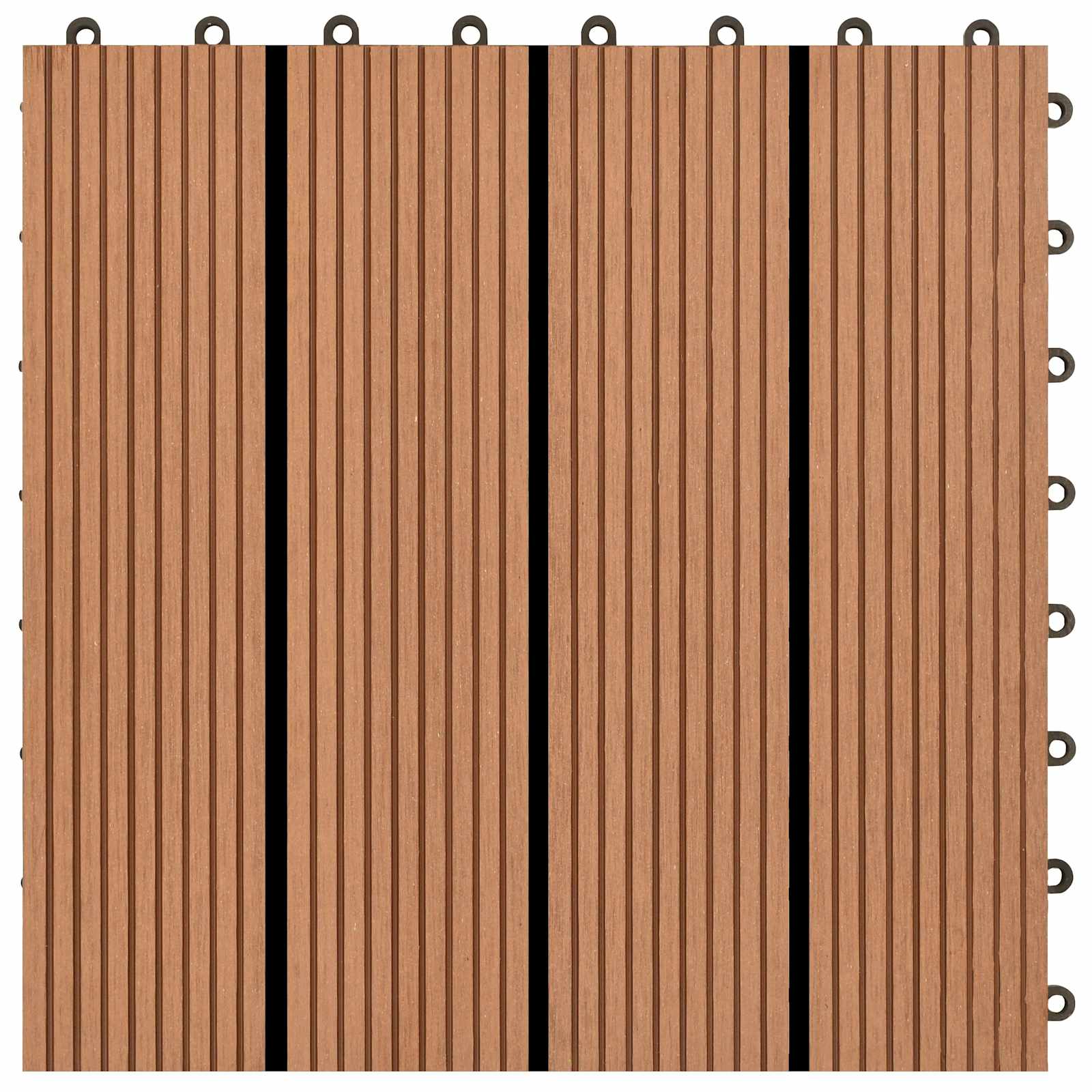 Piastrella per Decking 22 pz Marrone 30 x 30 cm WPC