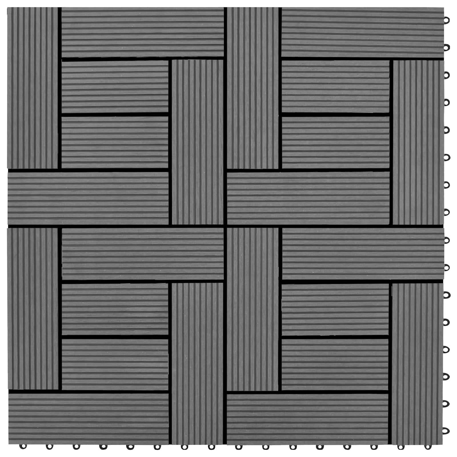 Piastrella per Decking 22 pz Grigio 30 x 30 cm WPC
