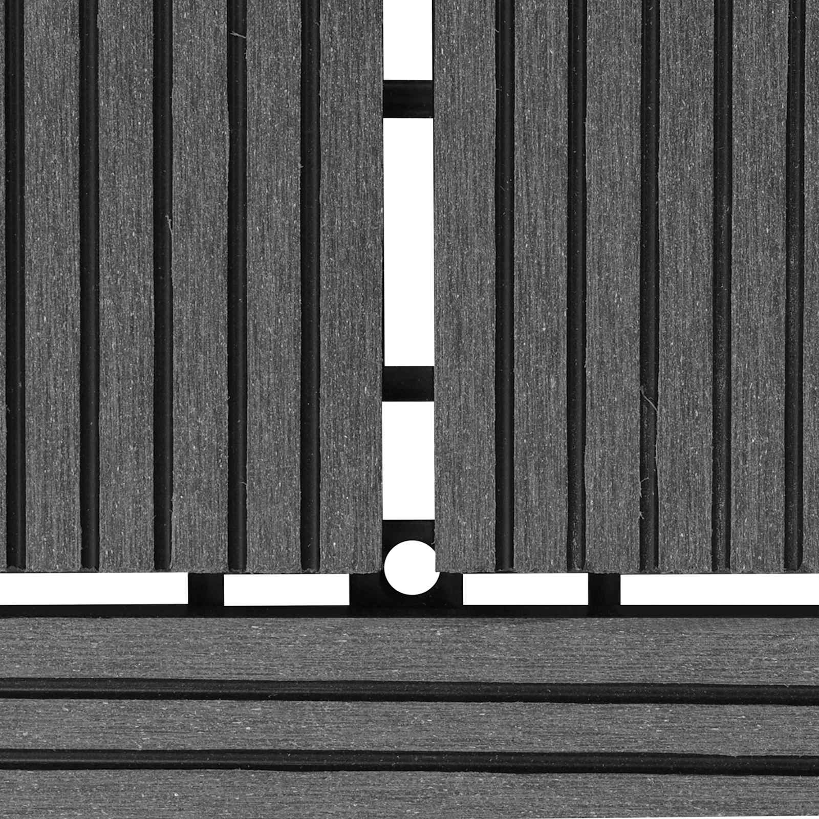 Piastrella per Decking 22 pz Grigio 30 x 30 cm WPC