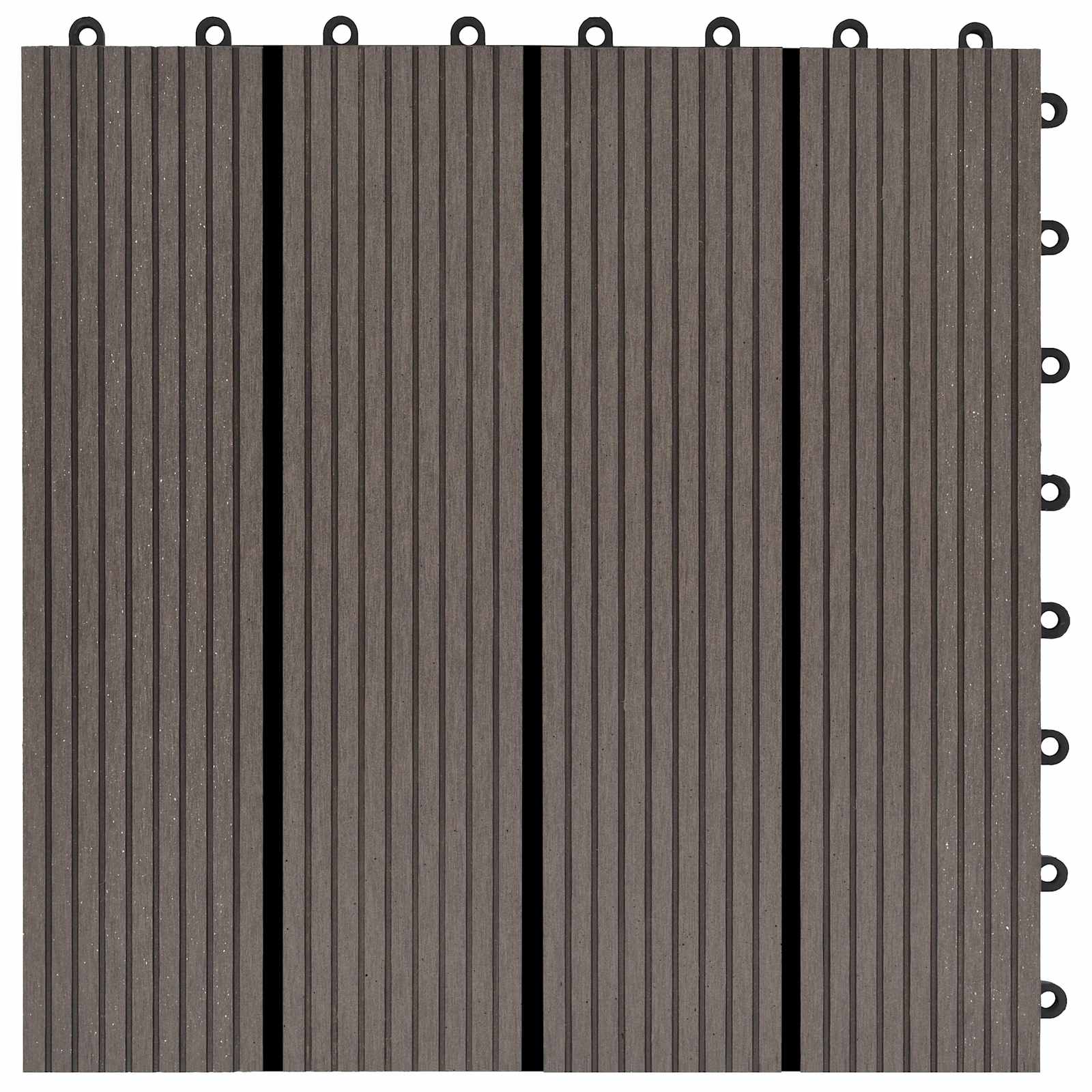 Piastrella per Decking 22 pz Marrone Scuro 30 x 30 cm WPC