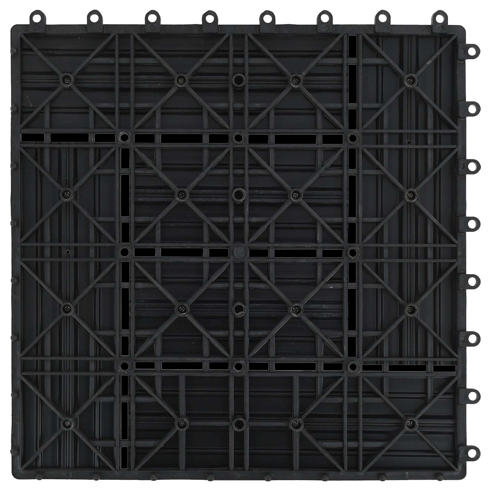 Piastrella per Decking 22 pz Nero 30 x 30 cm WPC