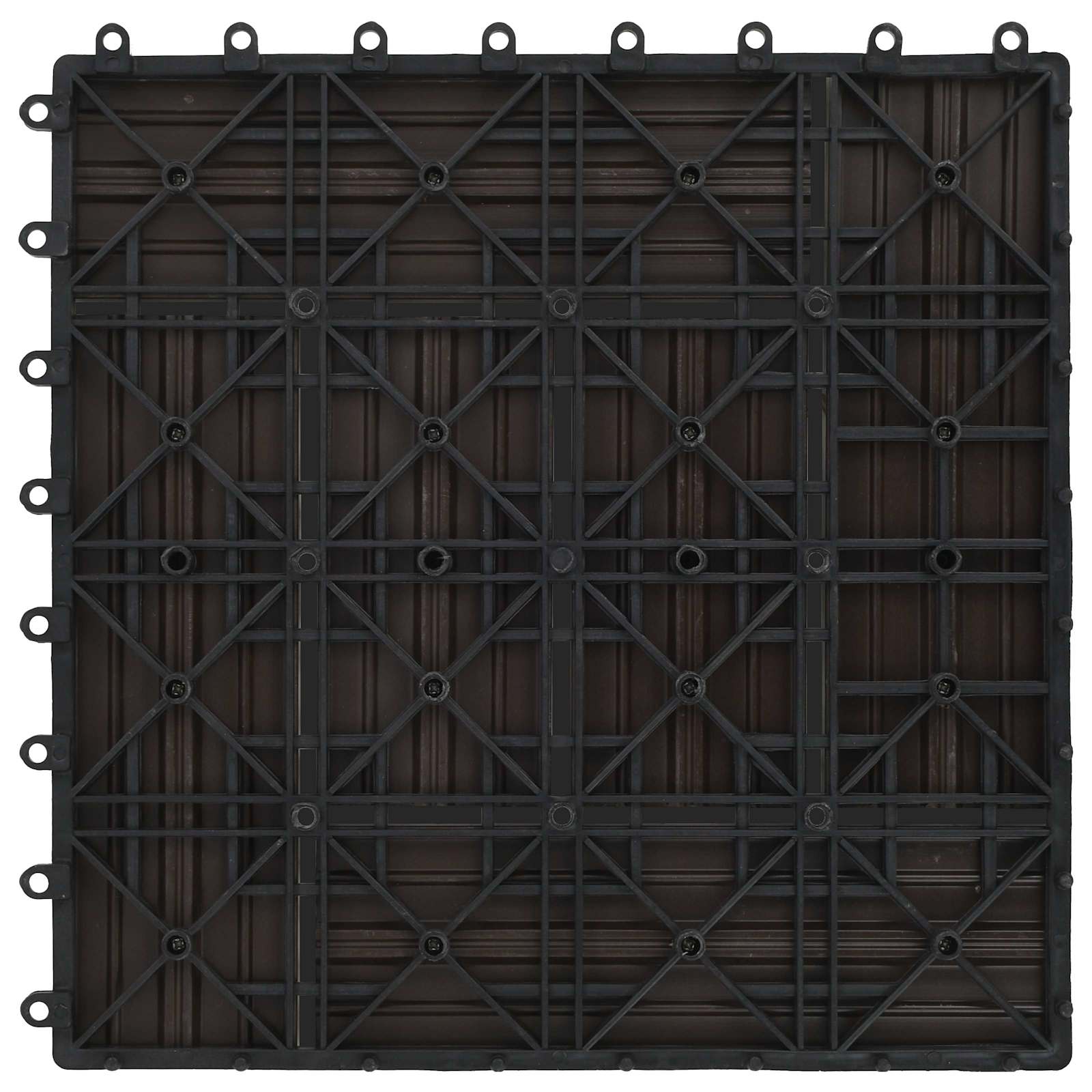Piastrella per Decking 22 pz Marrone Scuro 30 x 30 cm WPC