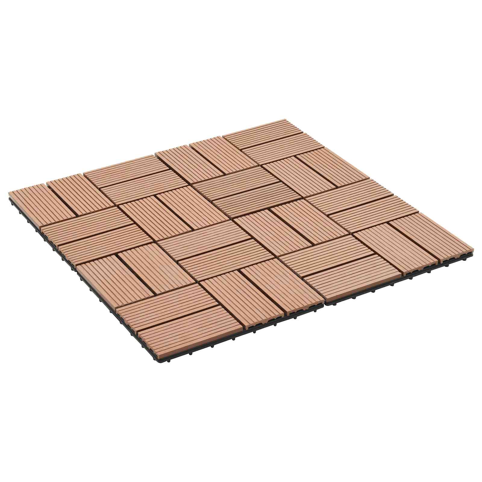 Piastrella per Decking 22 pz Marrone 30 x 30 cm WPC