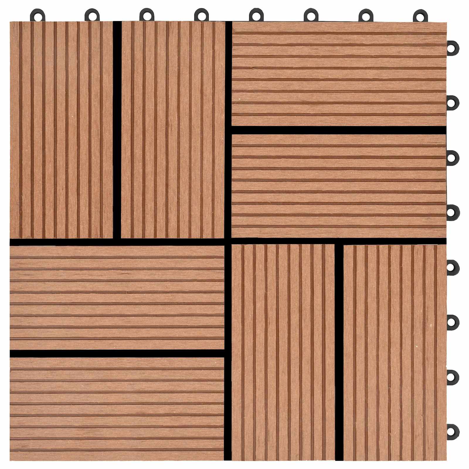 Piastrella per Decking 22 pz Marrone 30 x 30 cm WPC