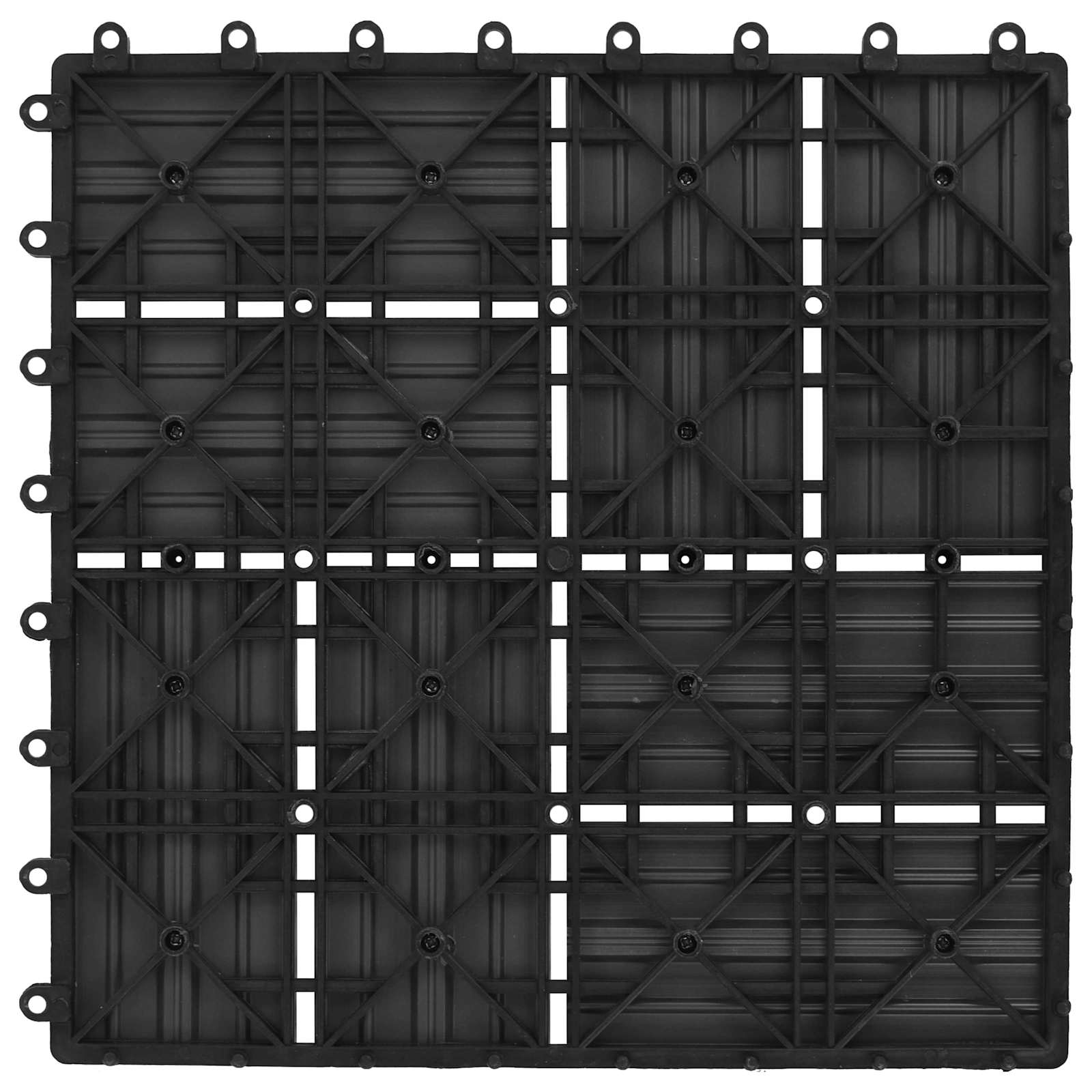 Piastrella per Decking 22 pz Nero 30 x 30 cm WPC