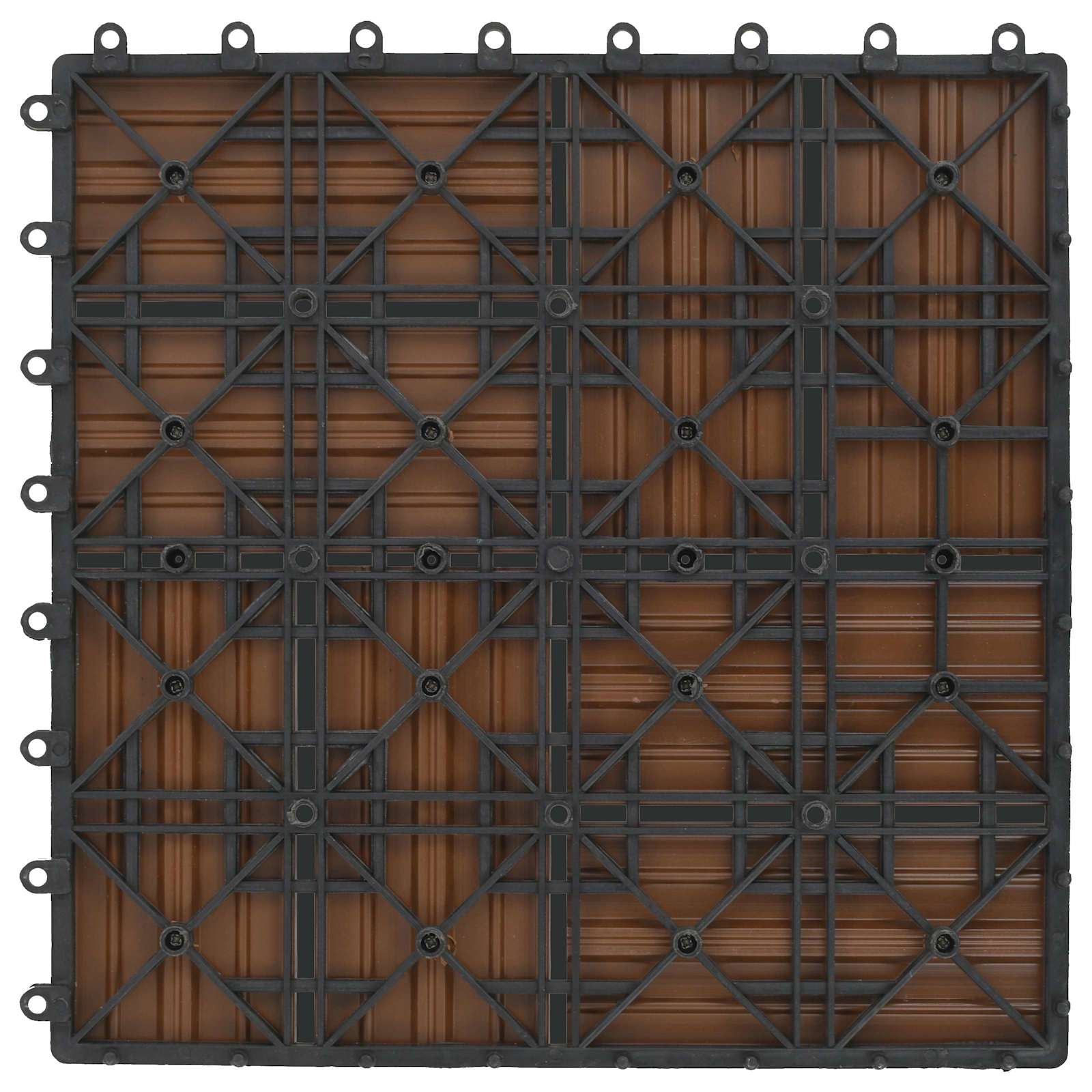 Piastrella per Decking 22 pz Teak riciclato 30 x 30 cm WPC