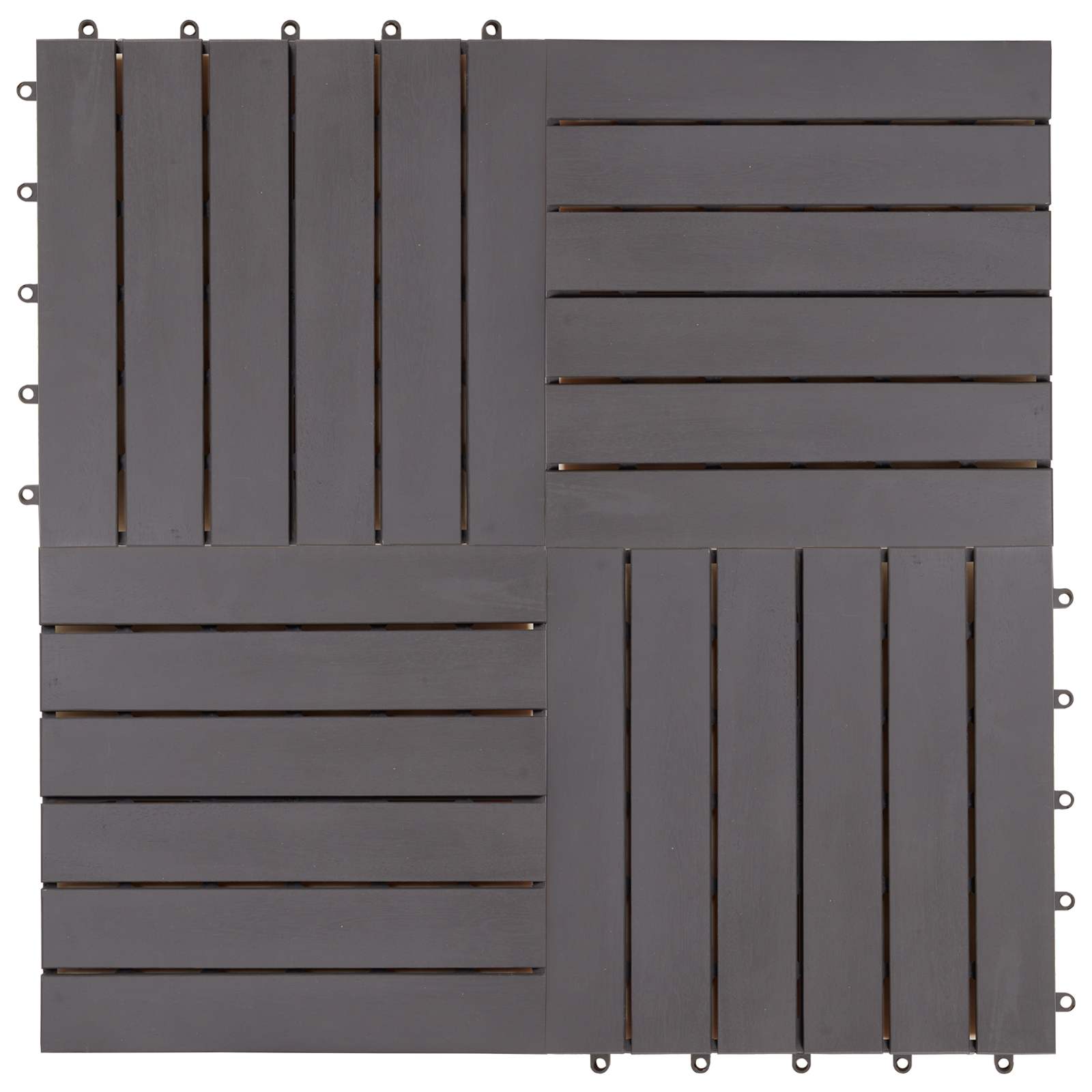 Piastrella per Decking 20 pz Grigio 30 x 30 cm Legno di Acacia