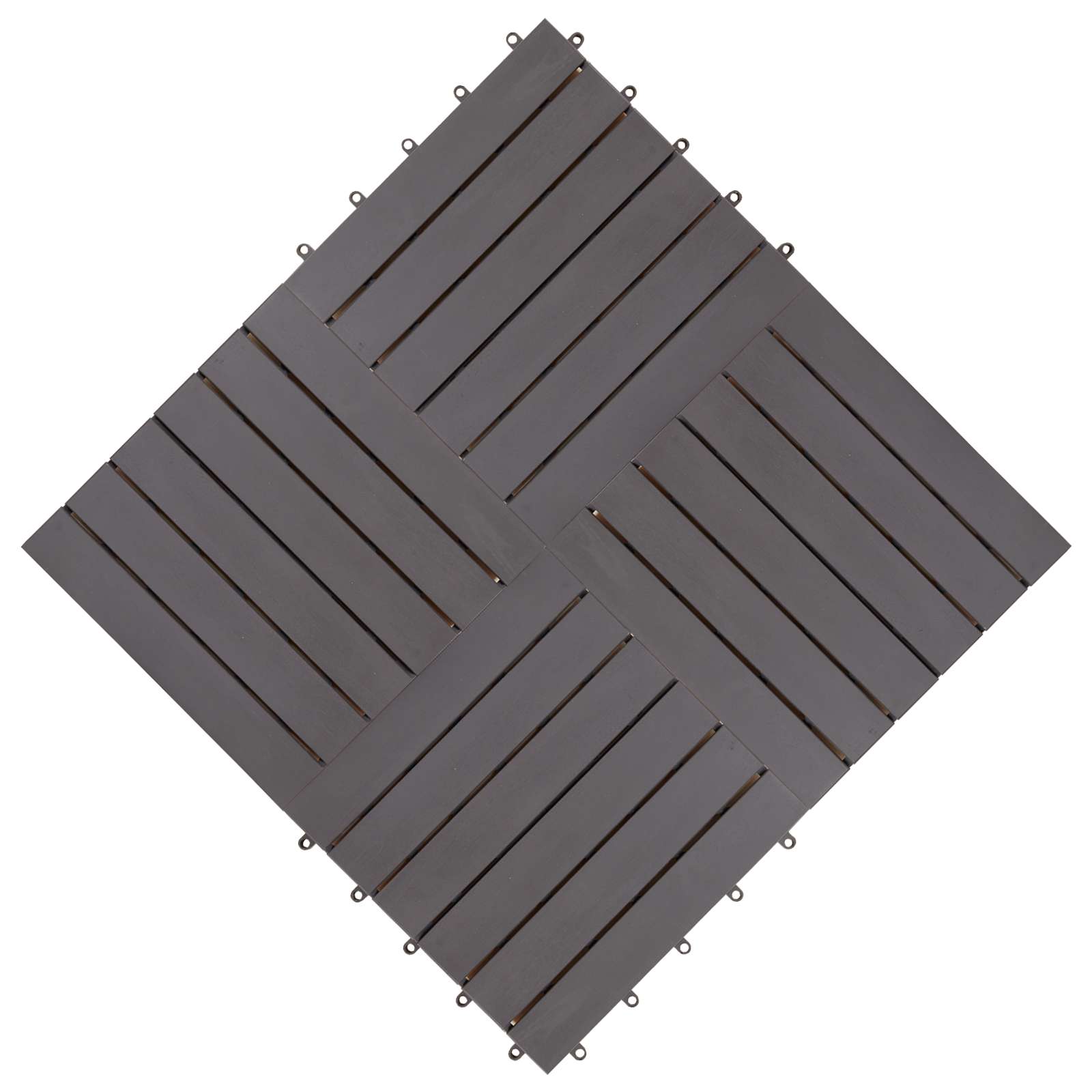 Piastrella per Decking 20 pz Grigio 30 x 30 cm Legno di Acacia