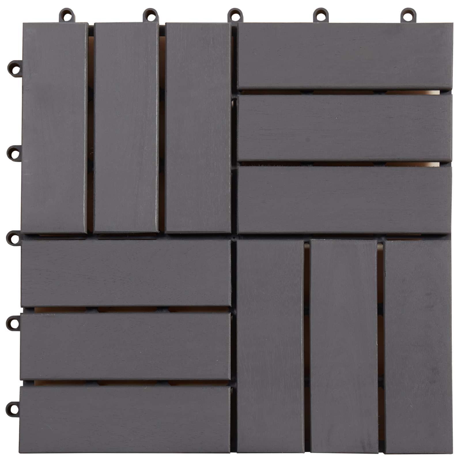 Piastrella per Decking 20 pz Grigio 30 x 30 cm Legno di Acacia