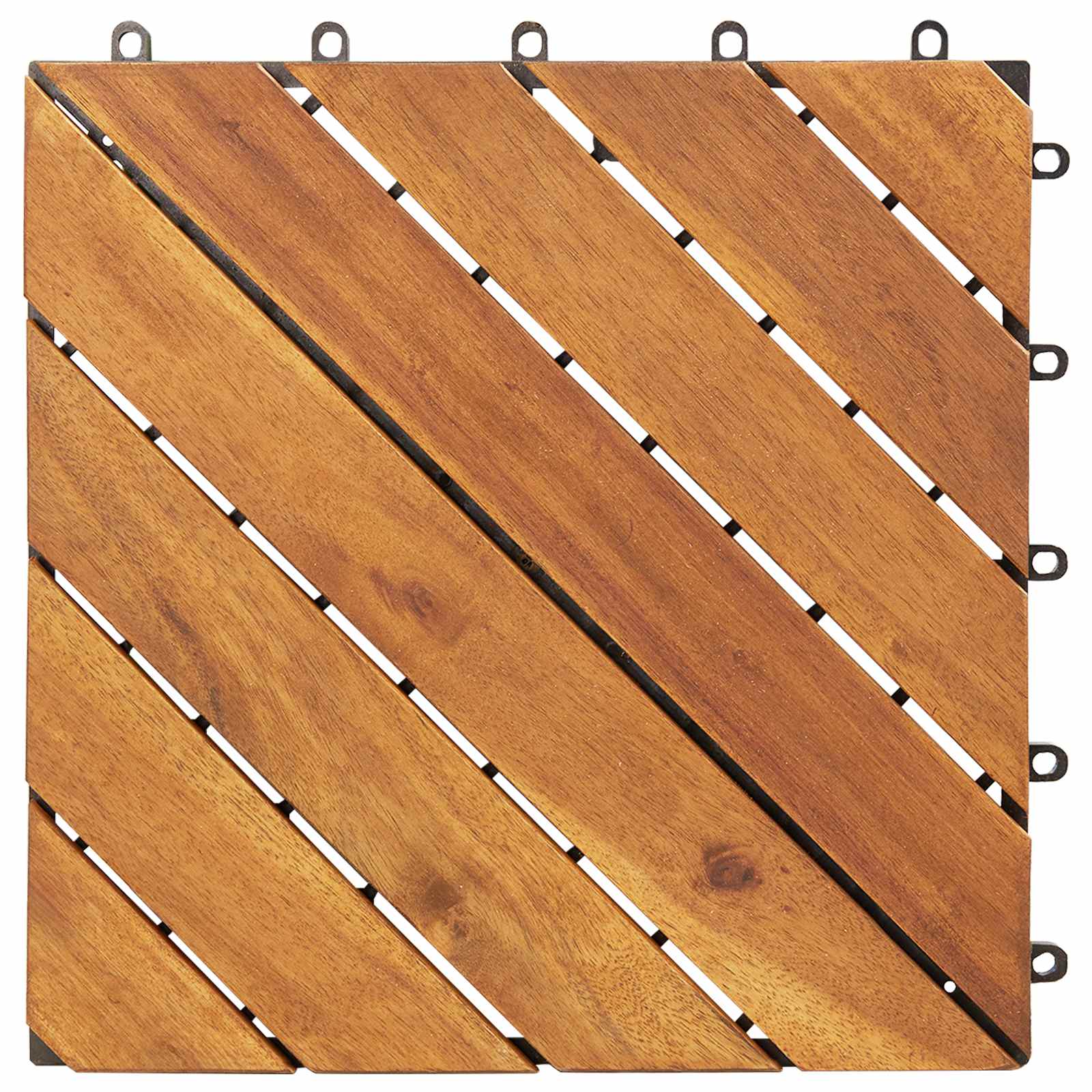 Piastrella per Decking 20 pz Marrone 30 x 30 cm Legno di Acacia