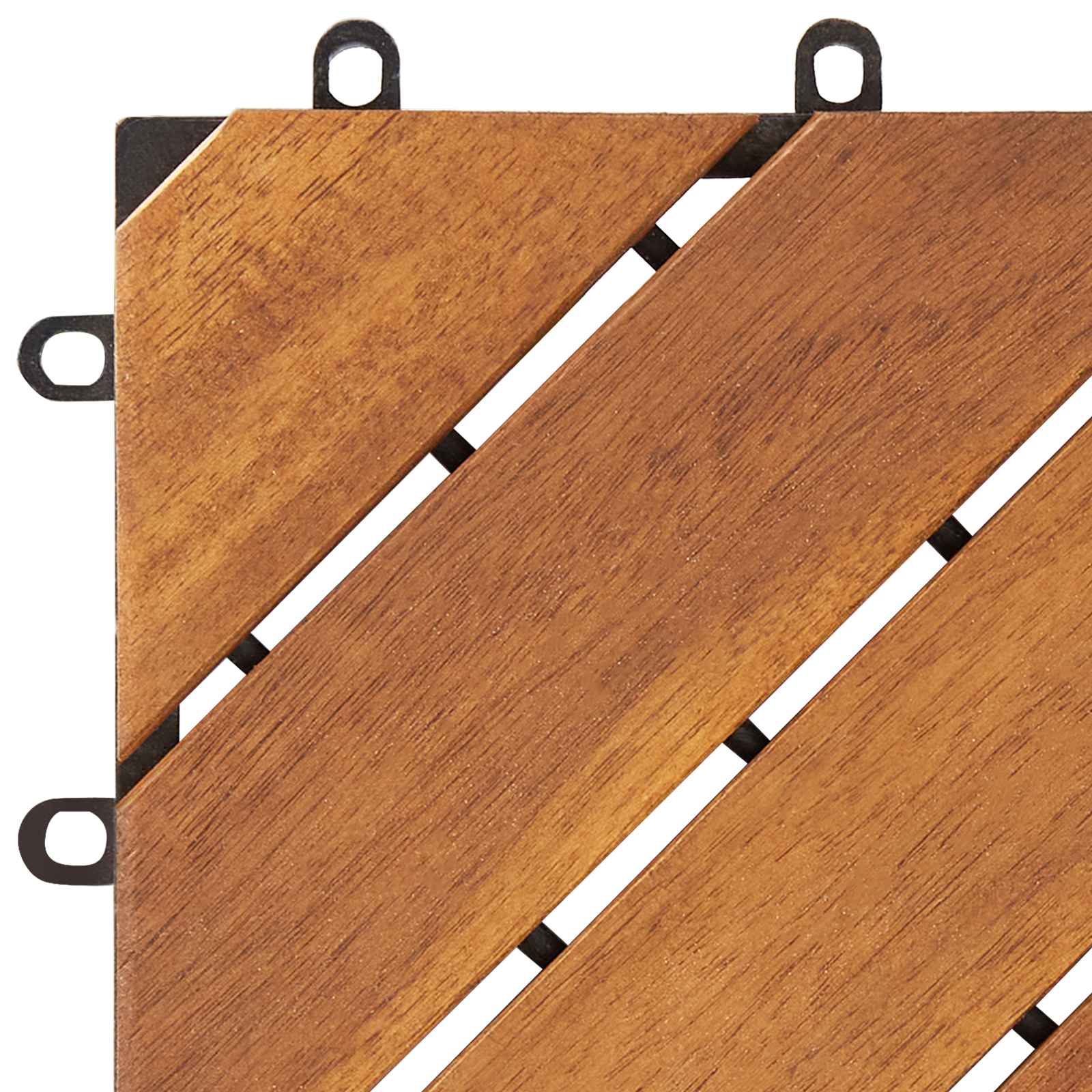 Piastrella per Decking 20 pz Marrone 30 x 30 cm Legno di Acacia