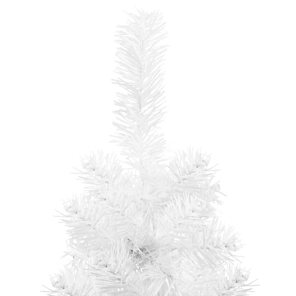Albero Natale Artificiale Sottile a Metà Supporto Bianco 150 cm