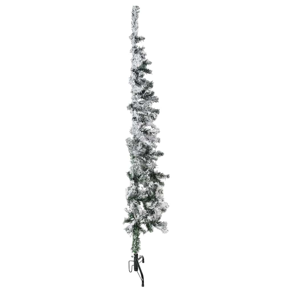 Albero Natale Artificiale Sottile a Metà Neve Fioccata 120 cm