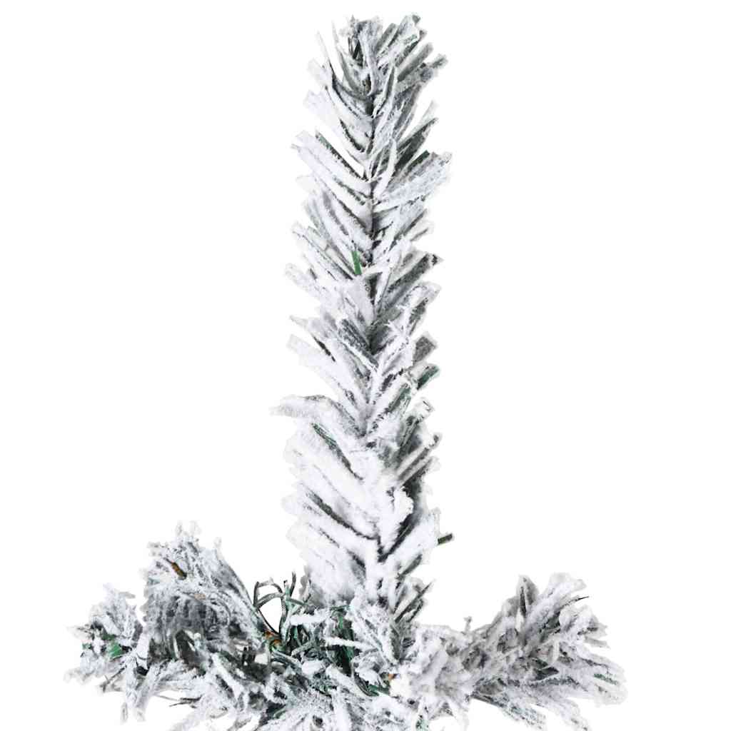 Albero Natale Artificiale Sottile a Metà Neve Fioccata 120 cm