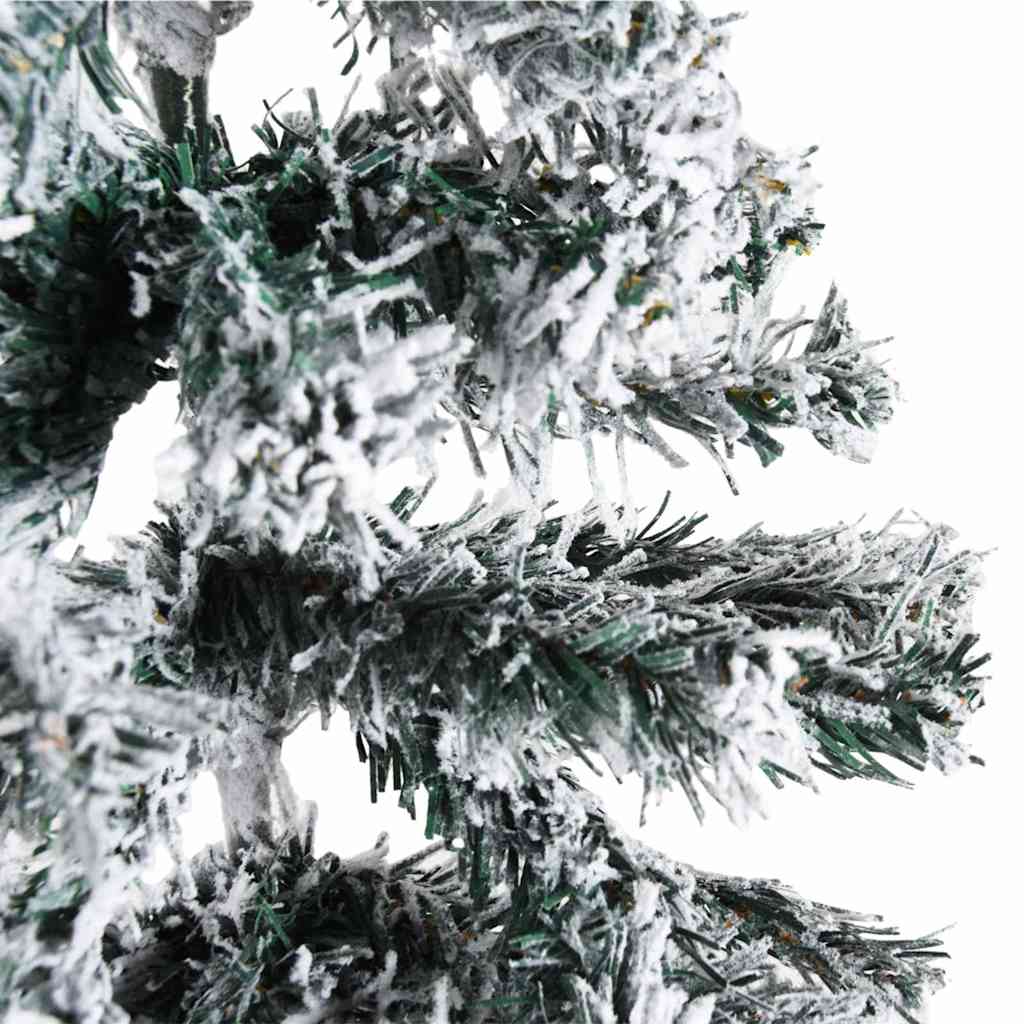 Albero Natale Artificiale Sottile a Metà Neve Fioccata 120 cm